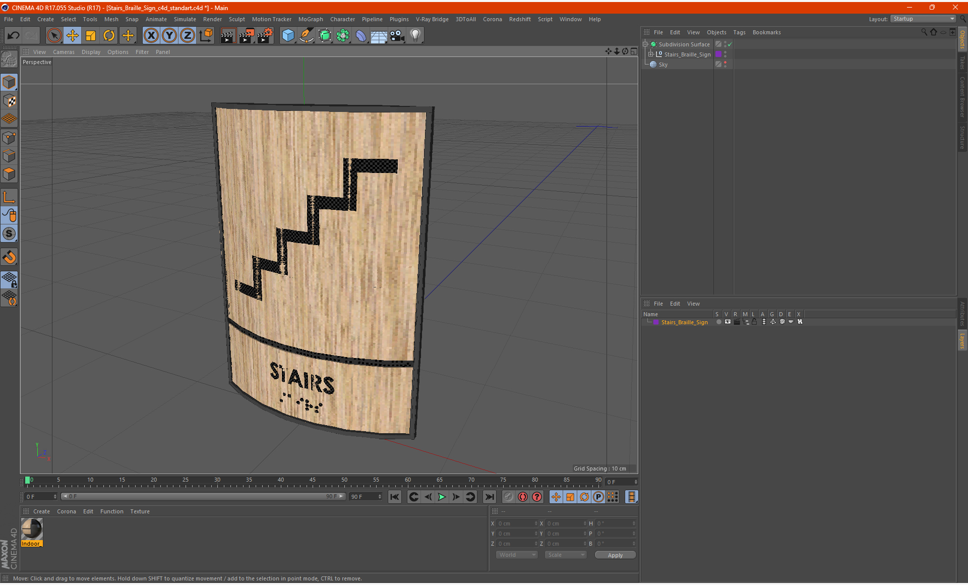 Stairs Braille Sign 3D model