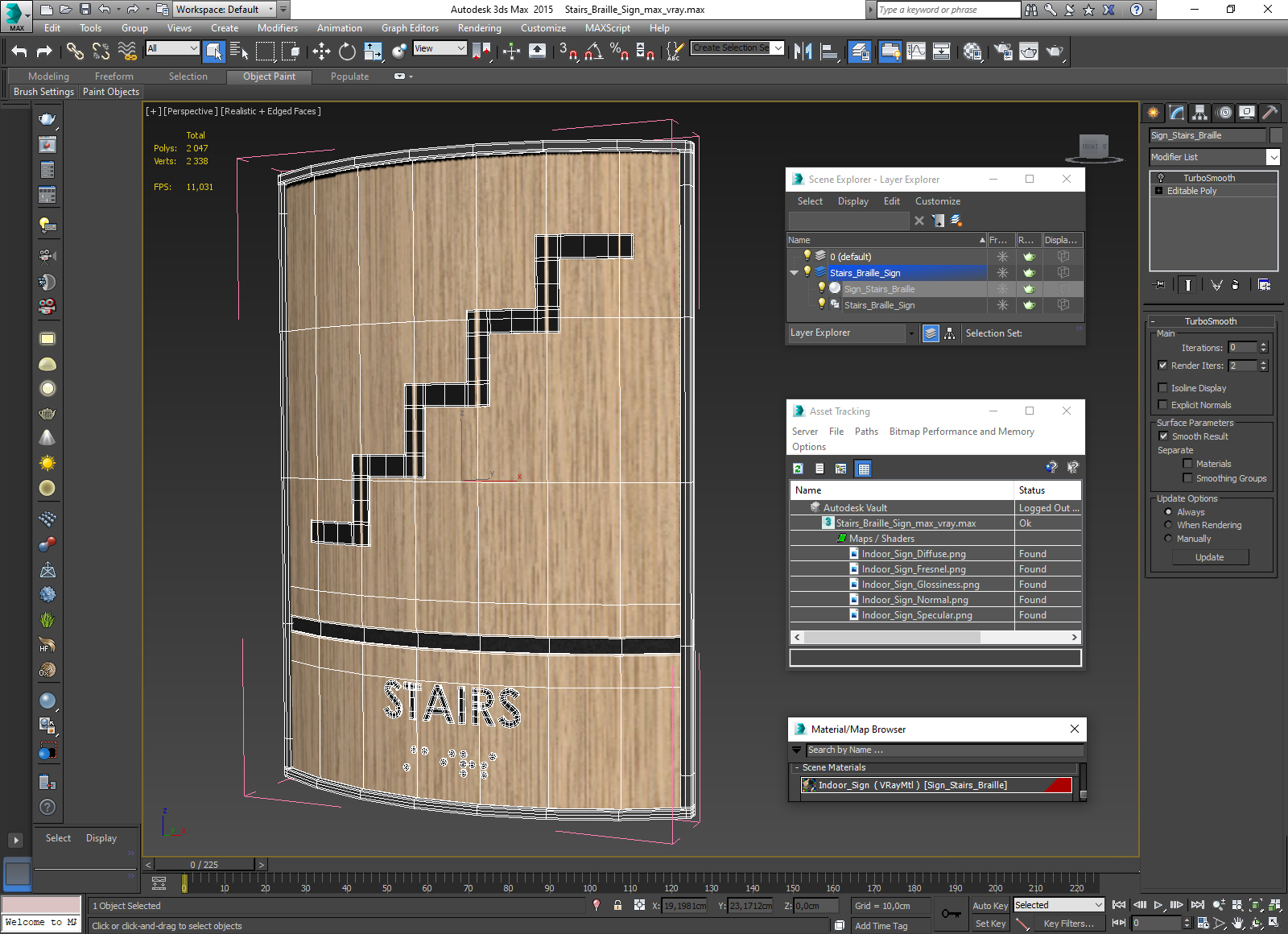 Stairs Braille Sign 3D model
