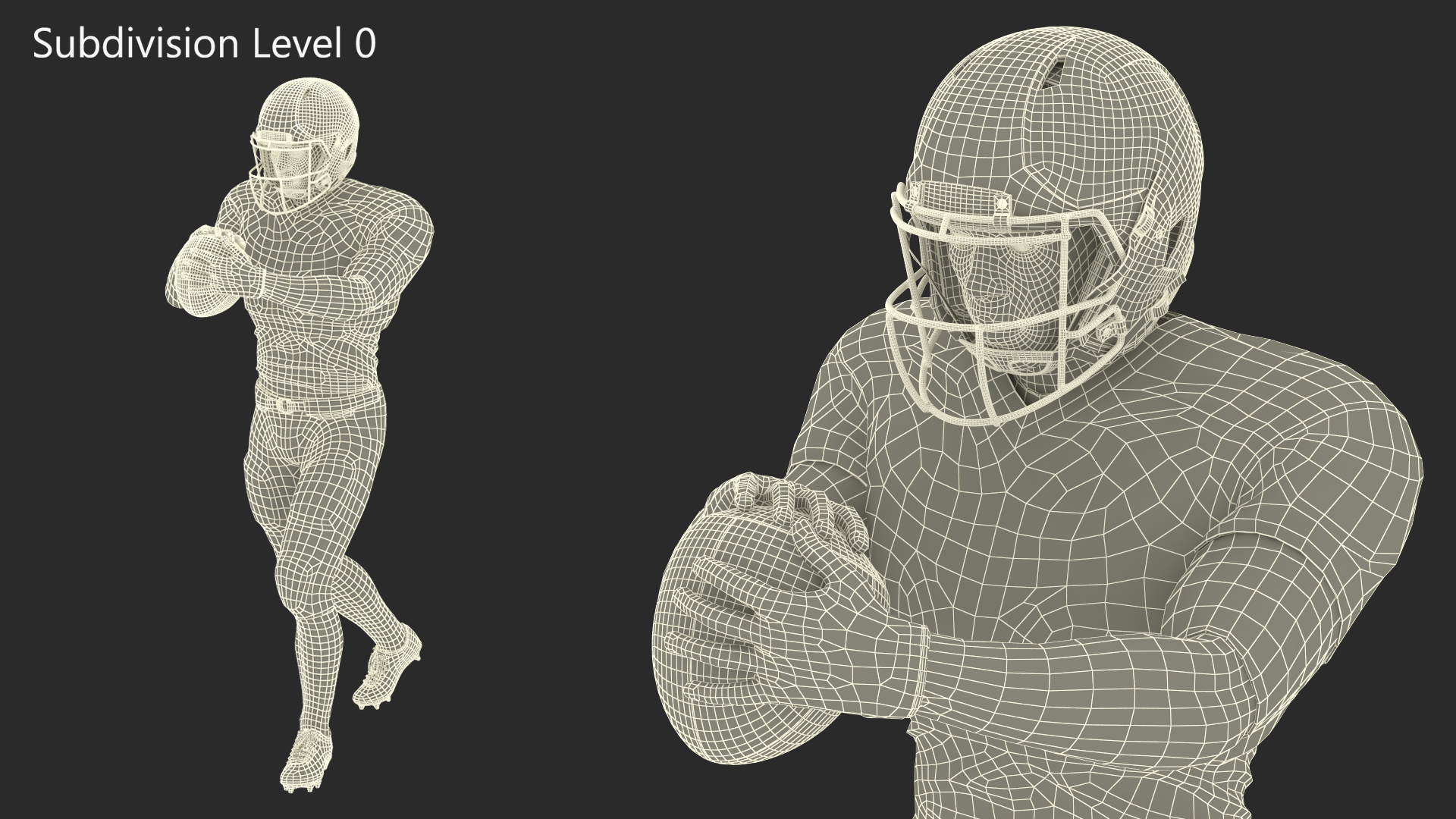 3D model Rugby Player and Training Ball