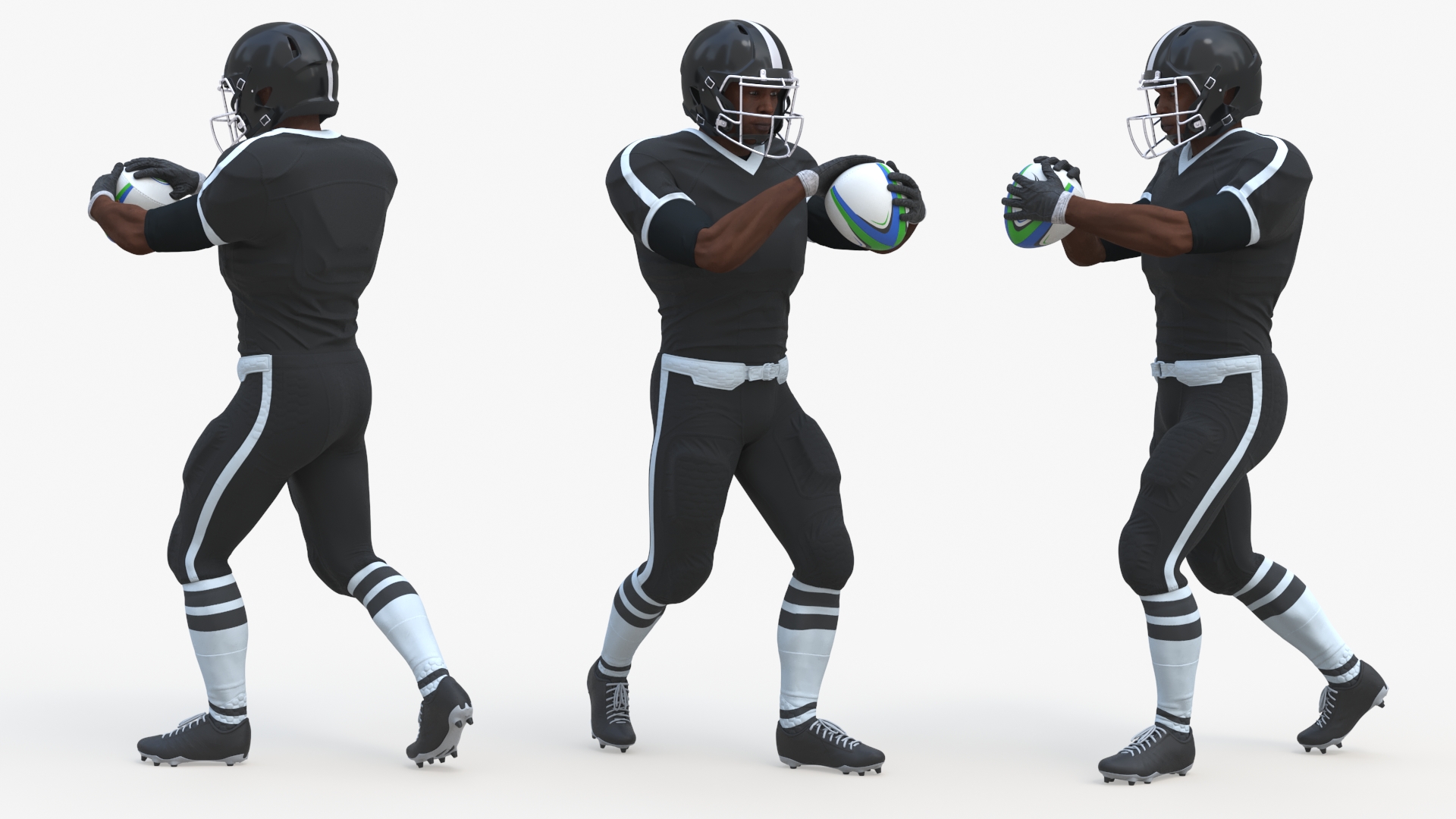 3D model Rugby Player and Training Ball