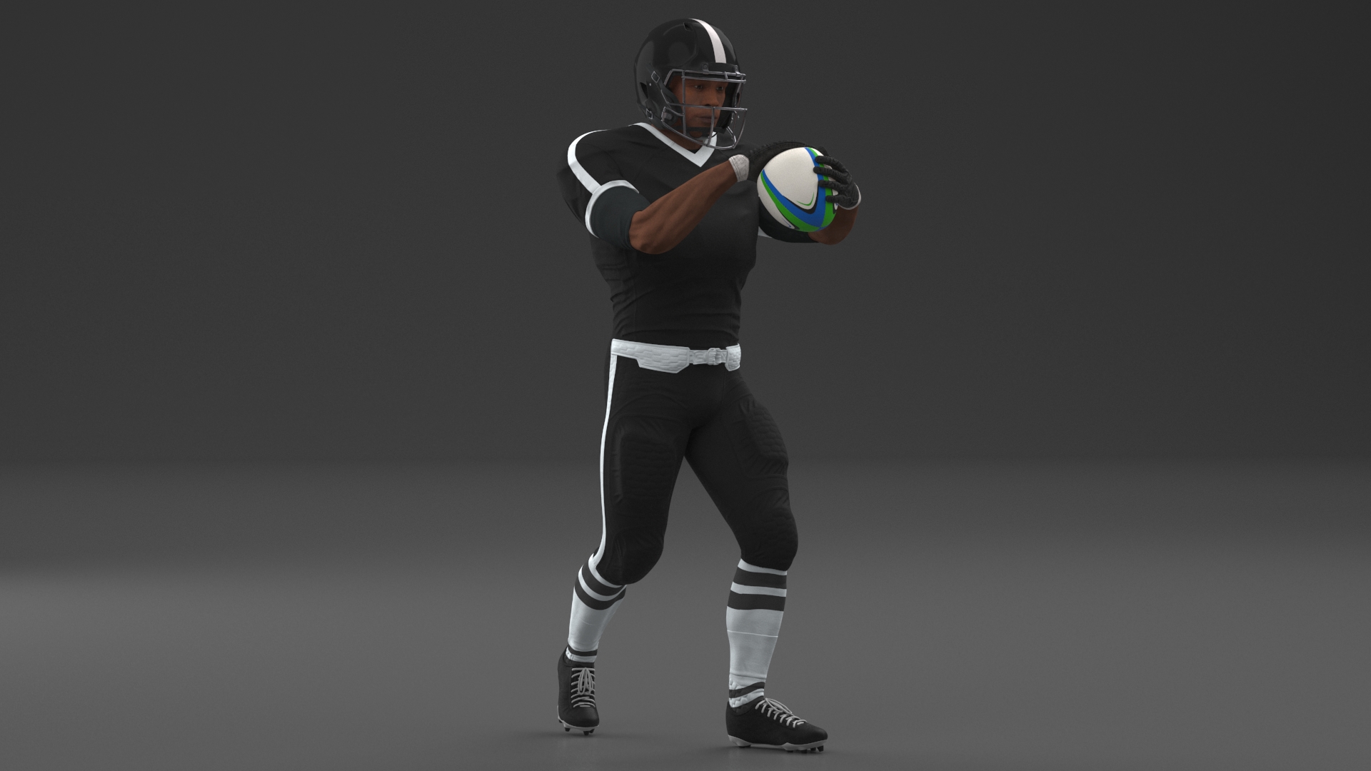 3D model Rugby Player and Training Ball