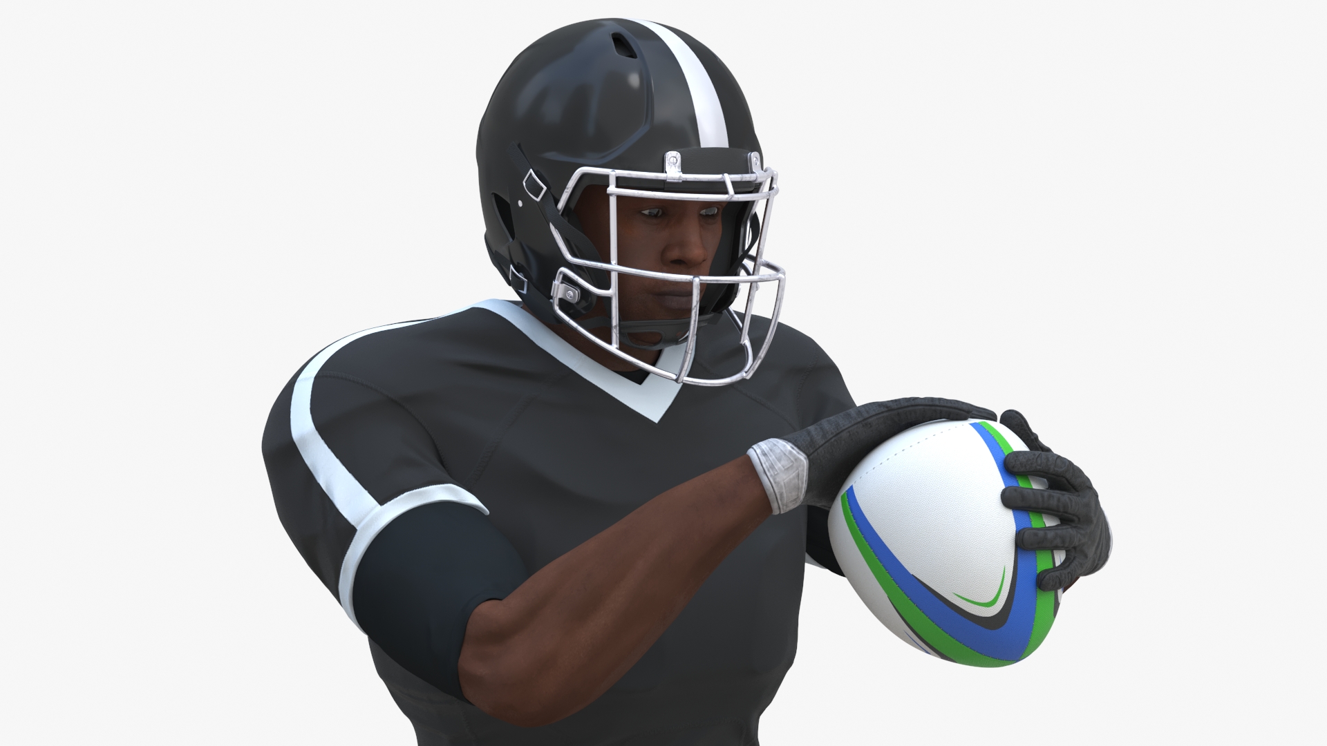 3D model Rugby Player and Training Ball