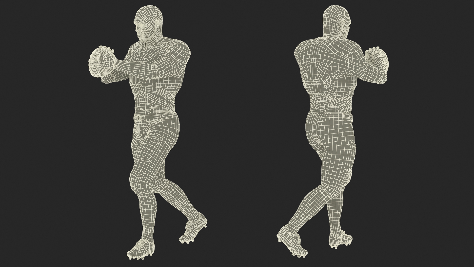 3D model Rugby Player and Training Ball