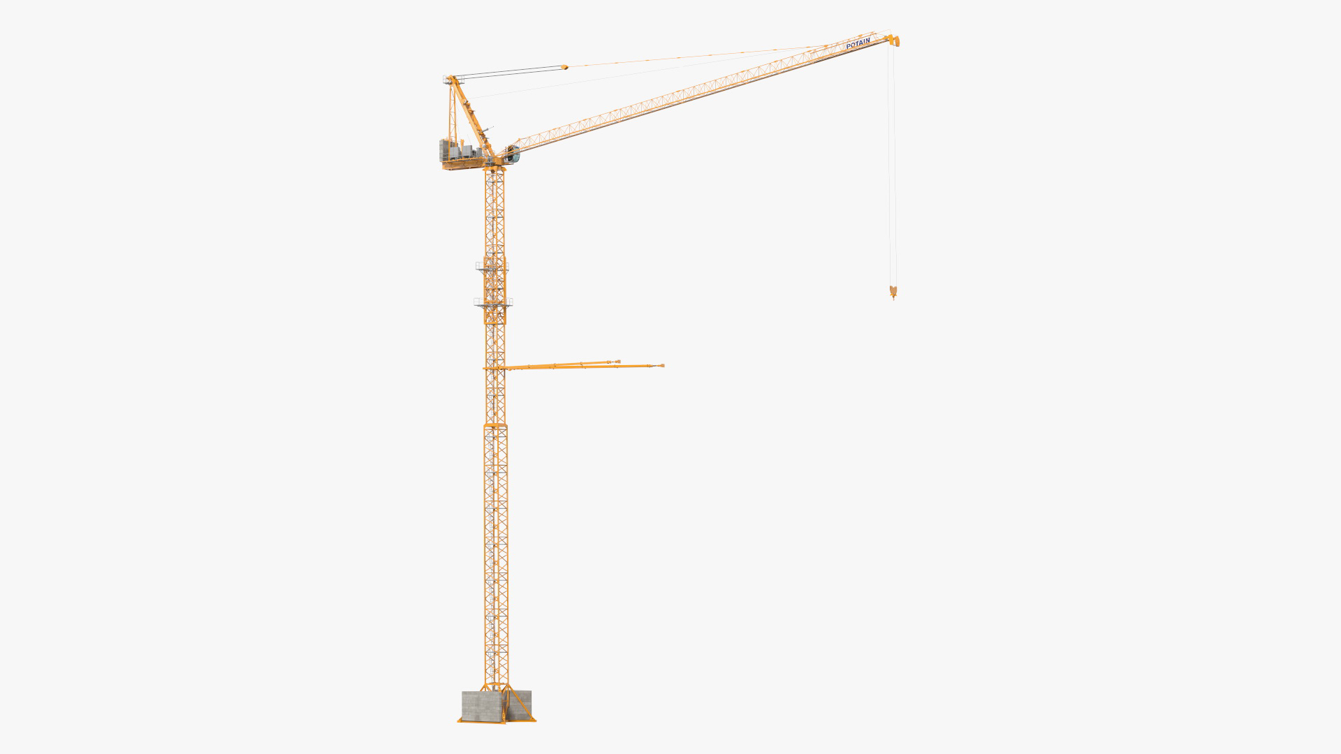 3D Potain MR 295 Tower Crane Rigged for Maya