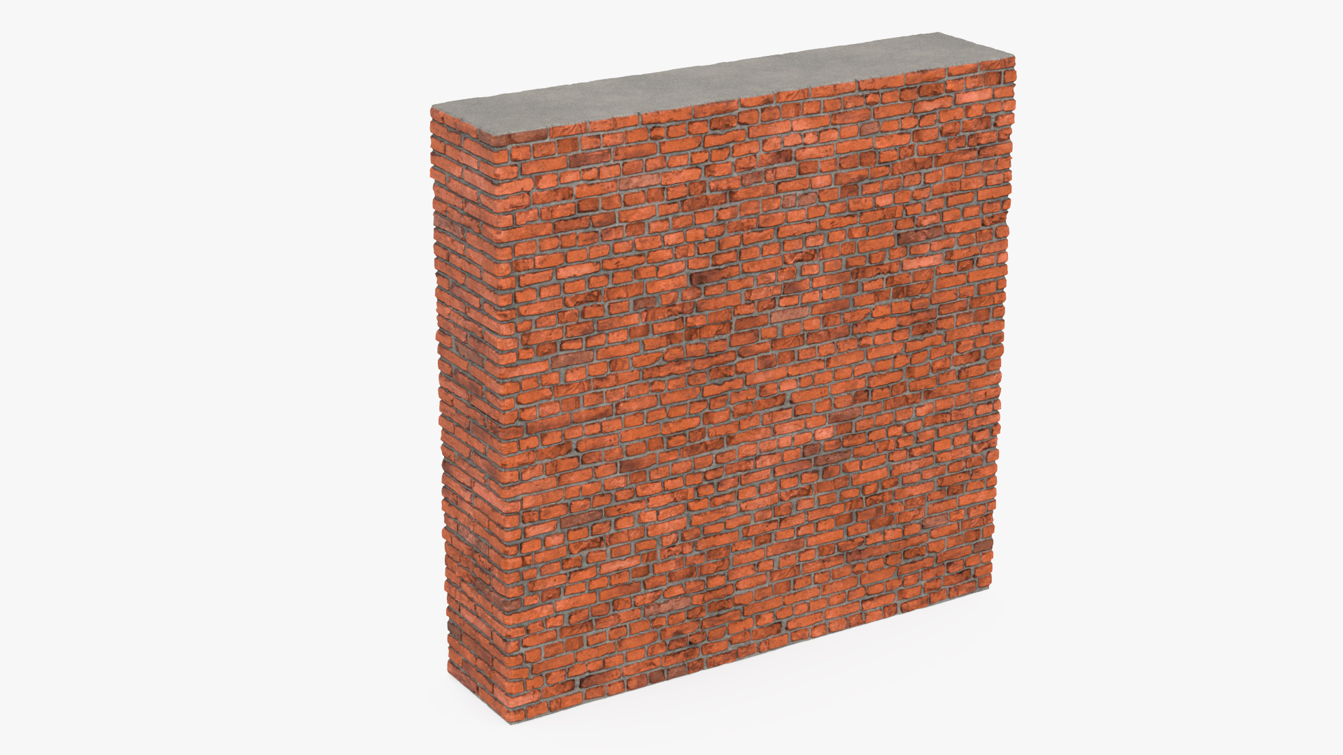 3D Old Brick Red Wall model