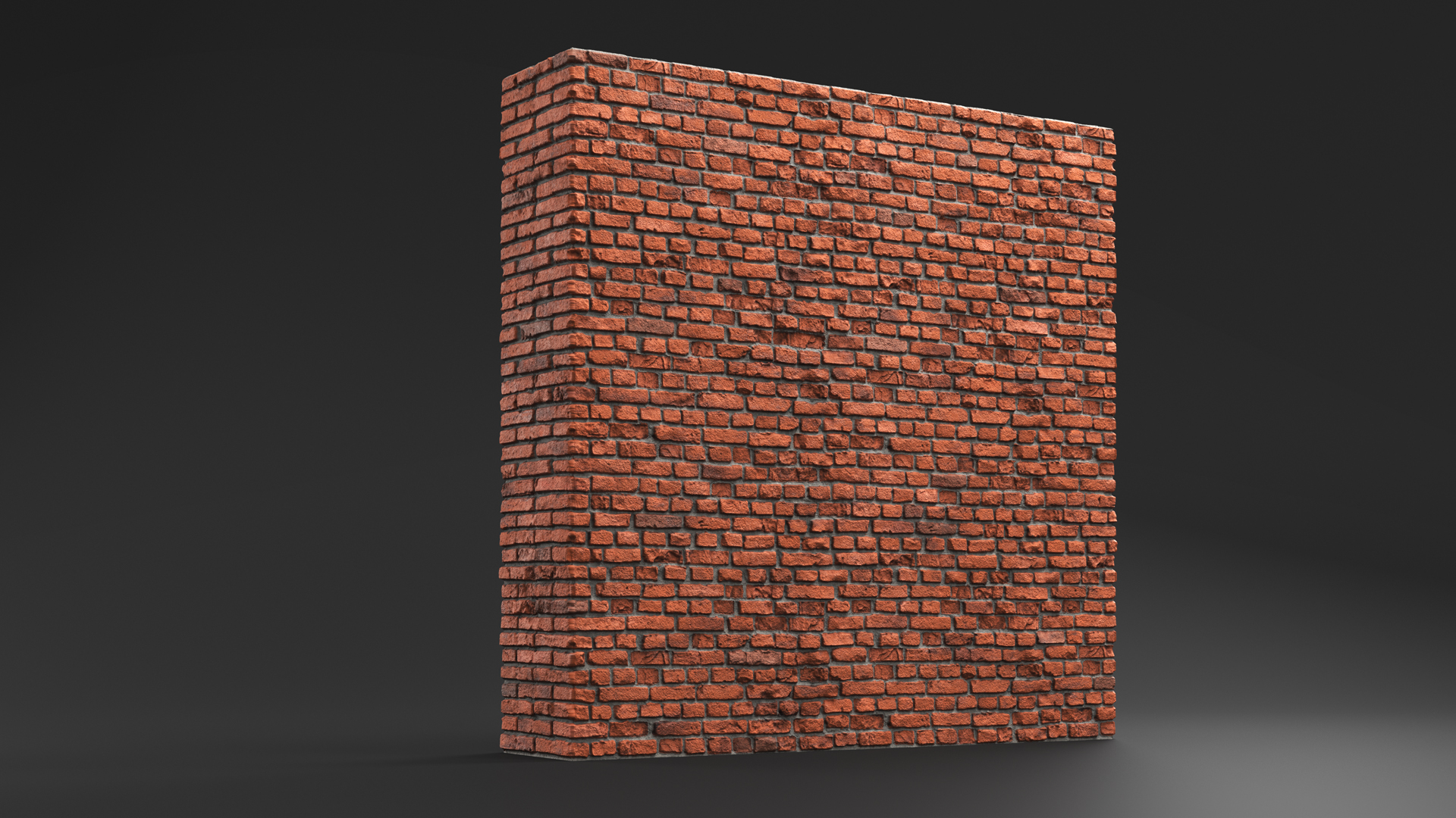 3D Old Brick Red Wall model