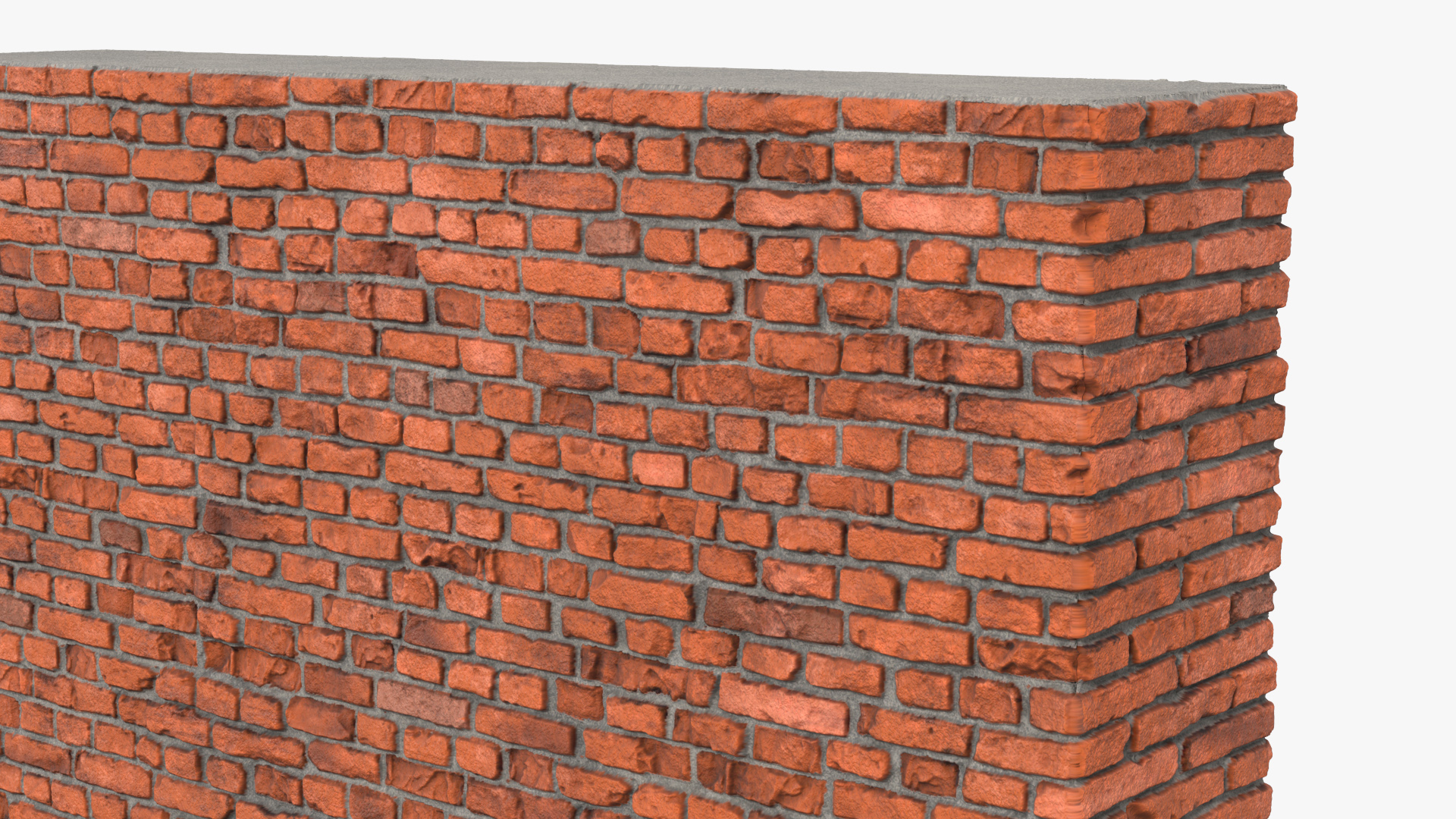 3D Old Brick Red Wall model