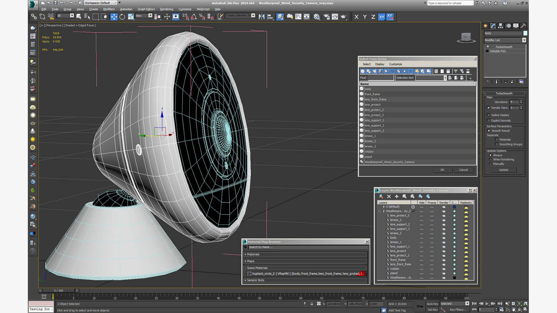 Weatherproof Wired Security Camera 3D model