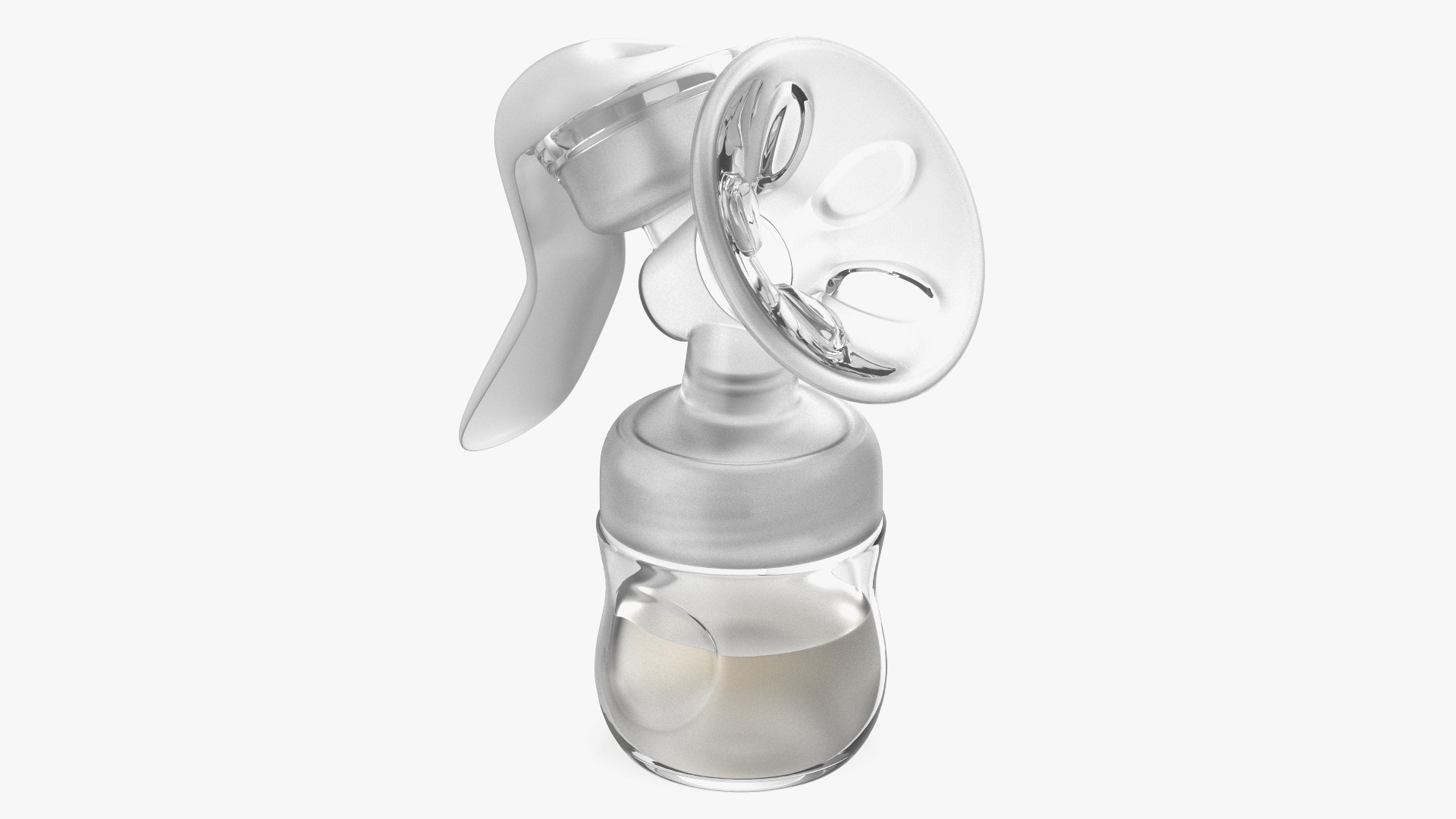 3D Manual Breast Pump with Milk model