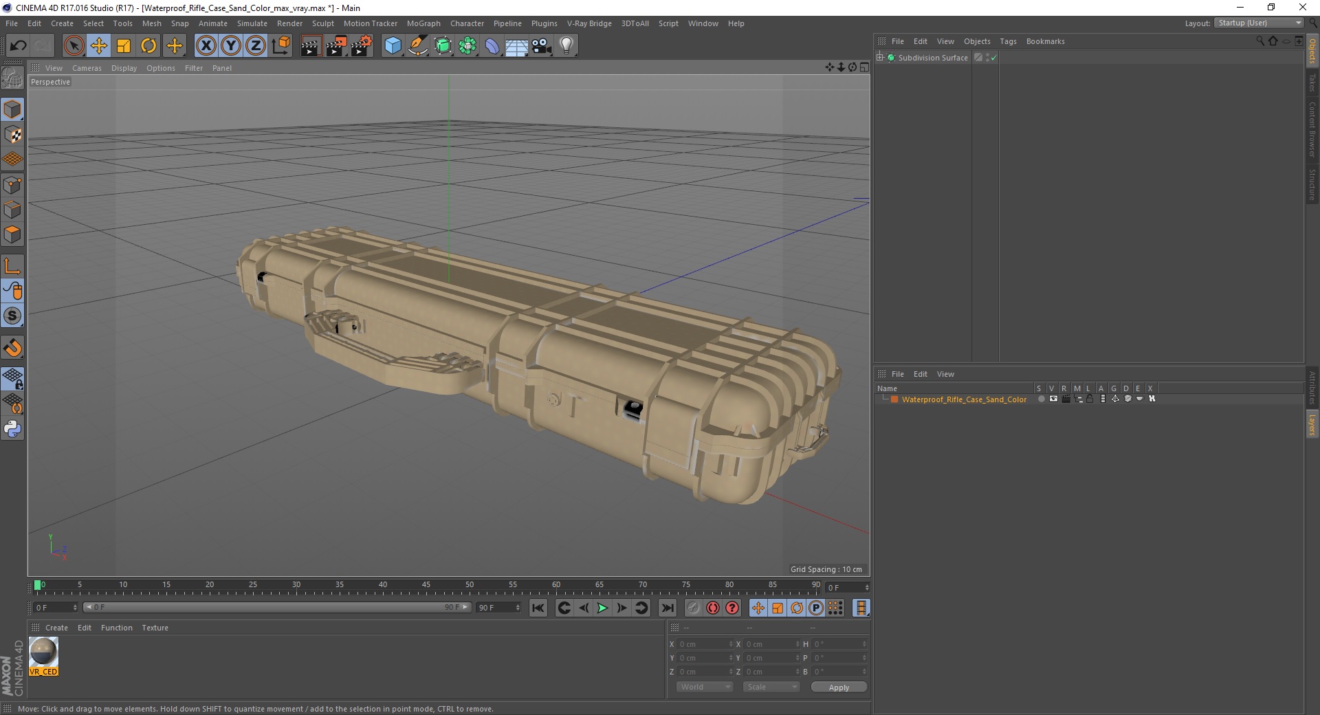 Waterproof Rifle Case Sand Color 3D