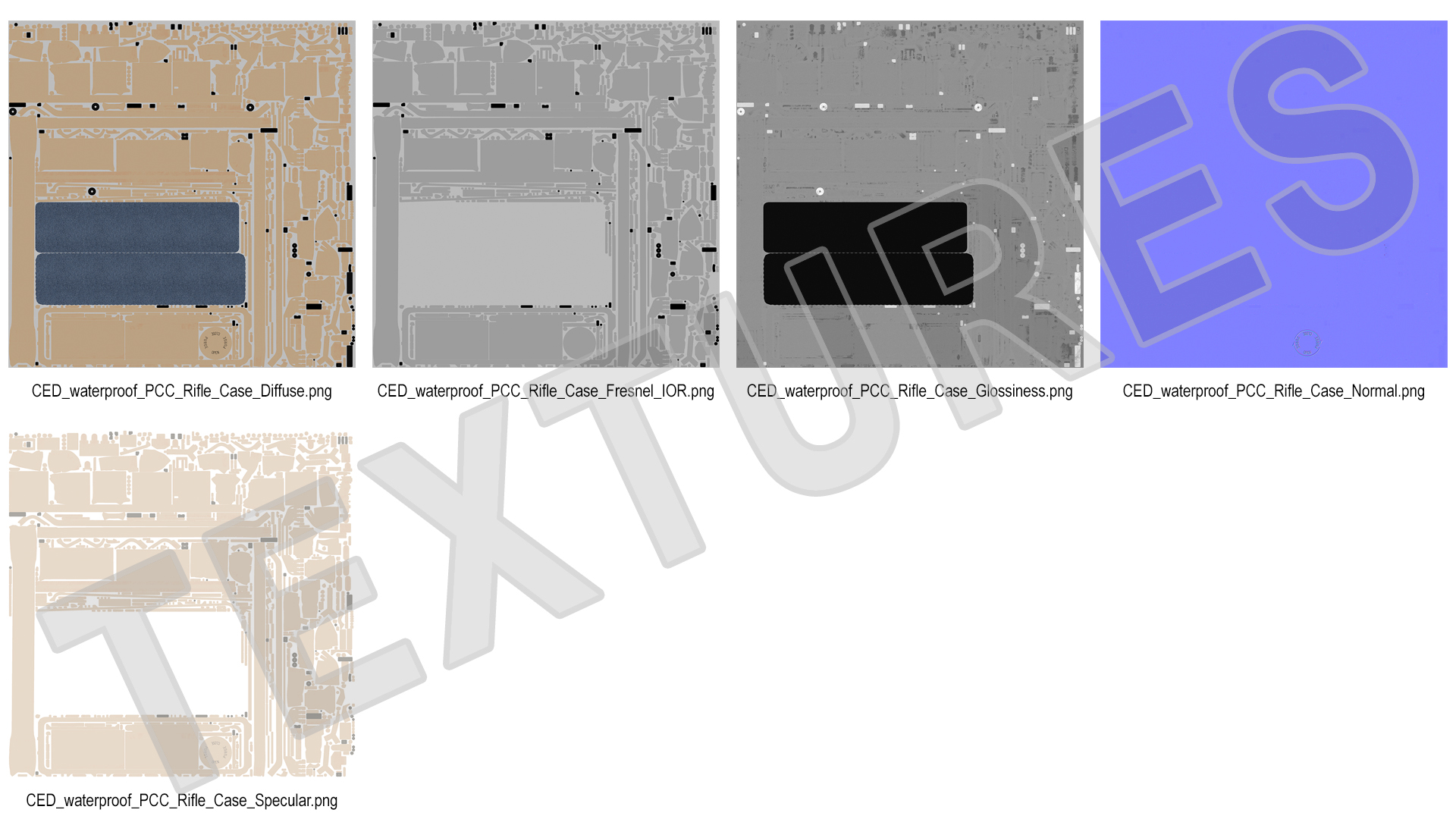Waterproof Rifle Case Sand Color 3D