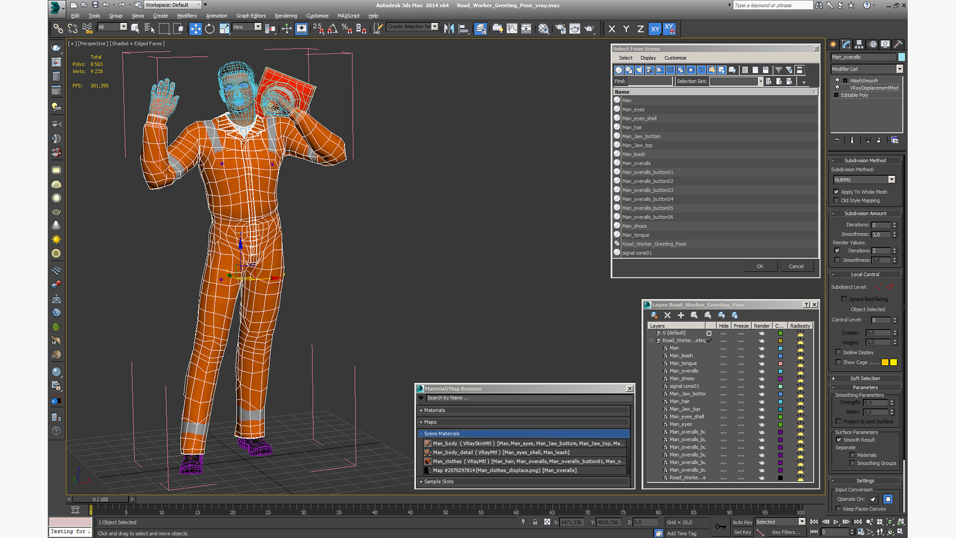 3D model Road Worker Greeting Pose