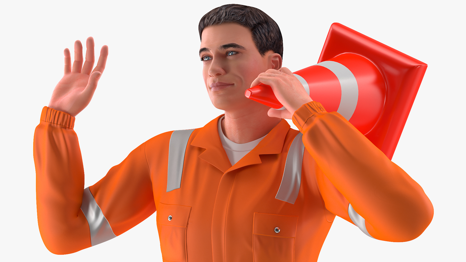 3D model Road Worker Greeting Pose