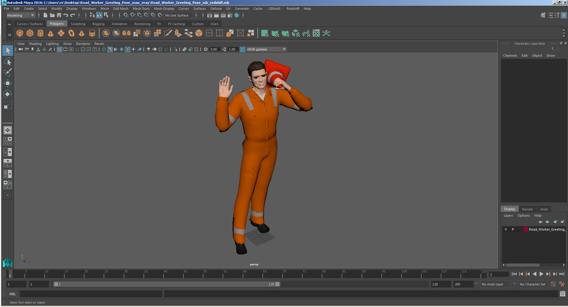 3D model Road Worker Greeting Pose