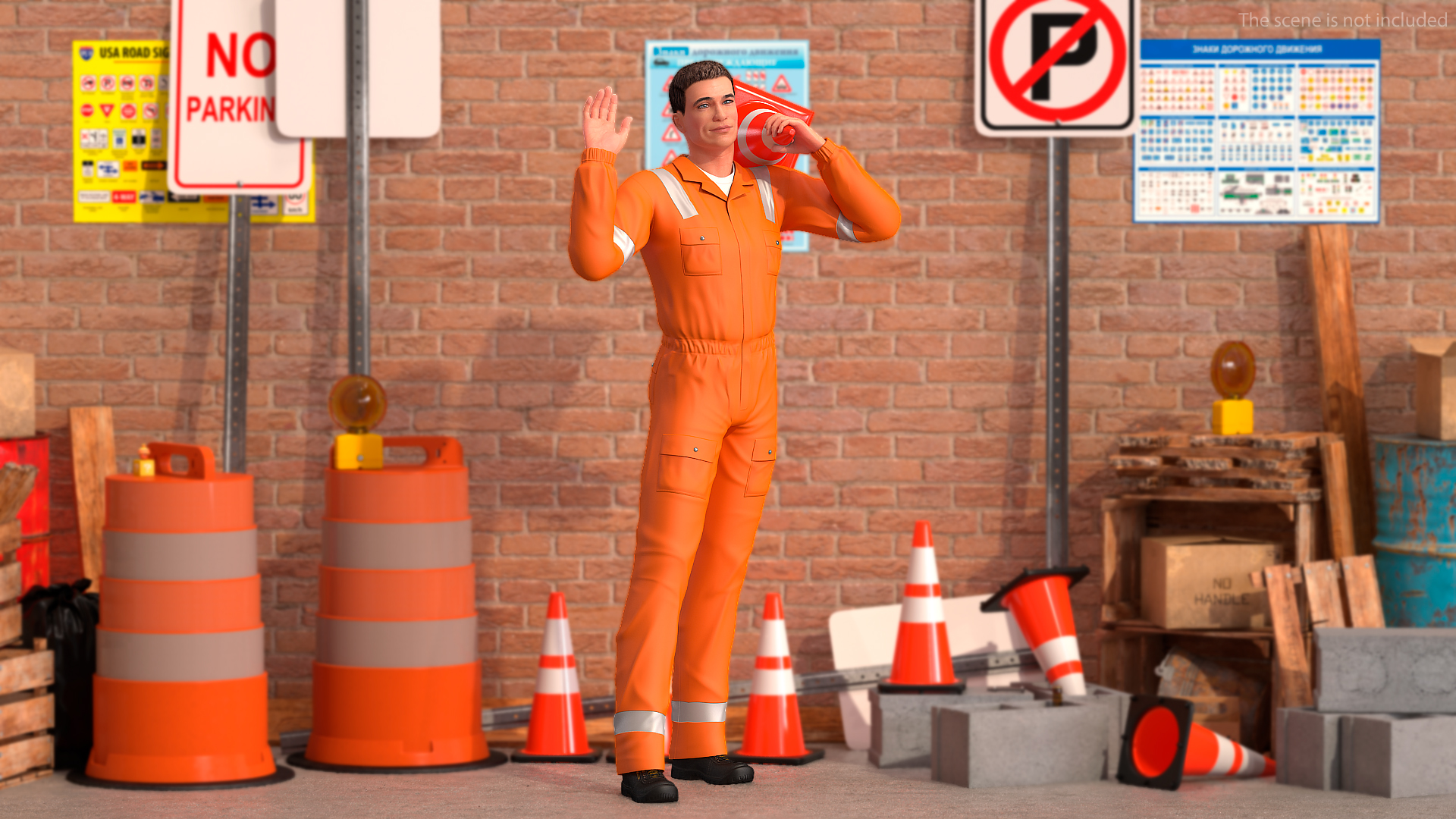 3D model Road Worker Greeting Pose