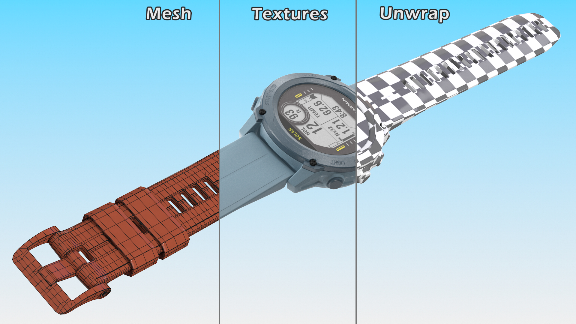 3D Wrist Dive Computer Garmin Descent G1 Solar model
