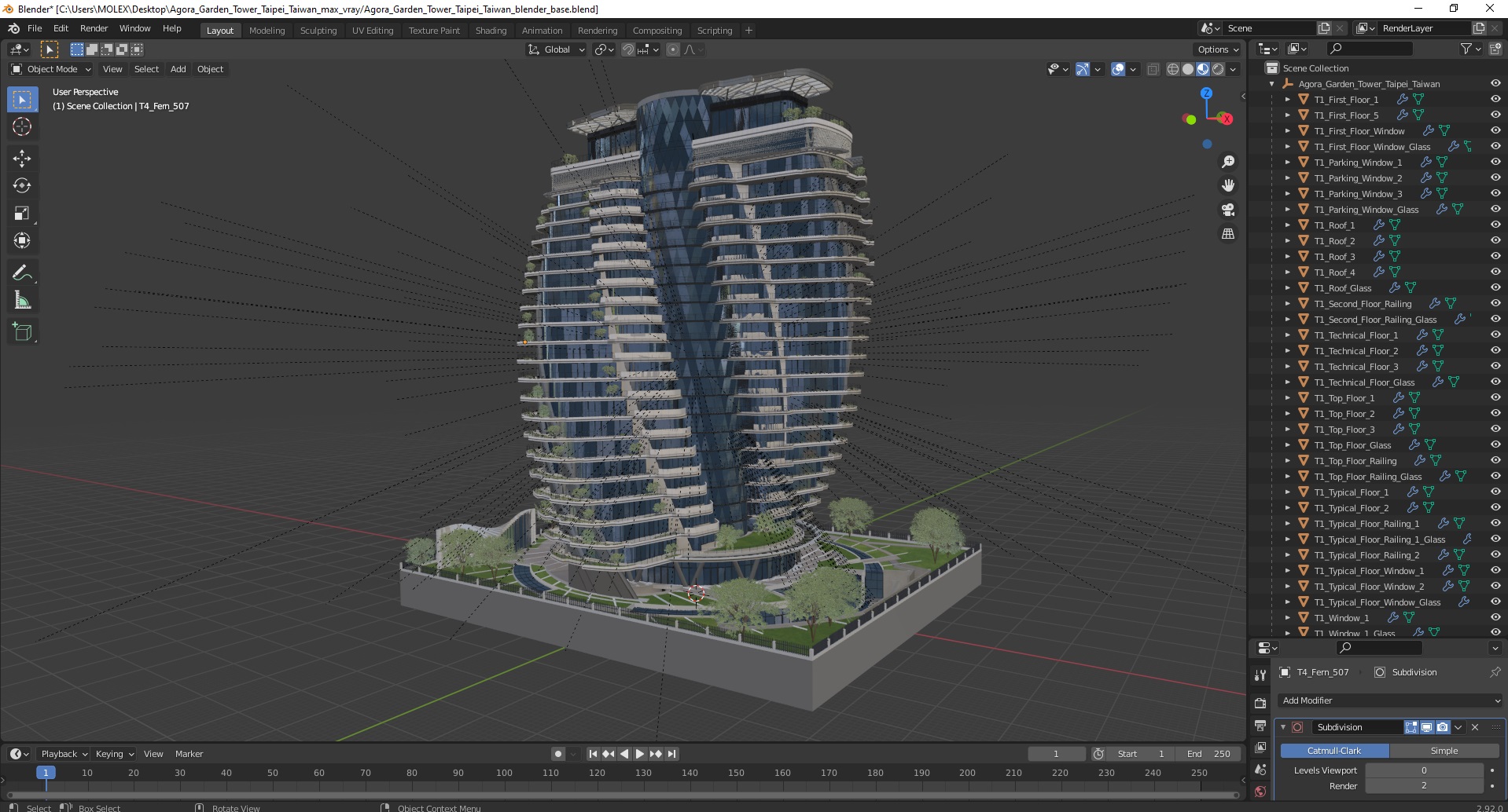 Agora Garden Tower Taipei Taiwan 3D