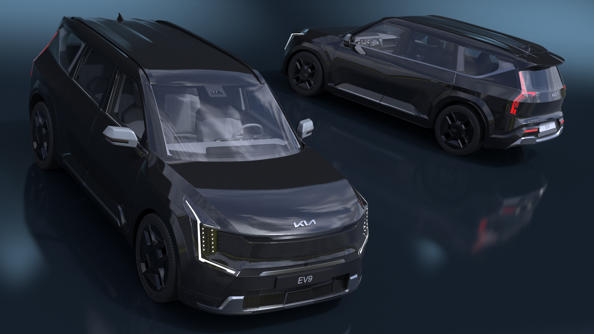 KIA EV9 Luxury SUV Black 3D model