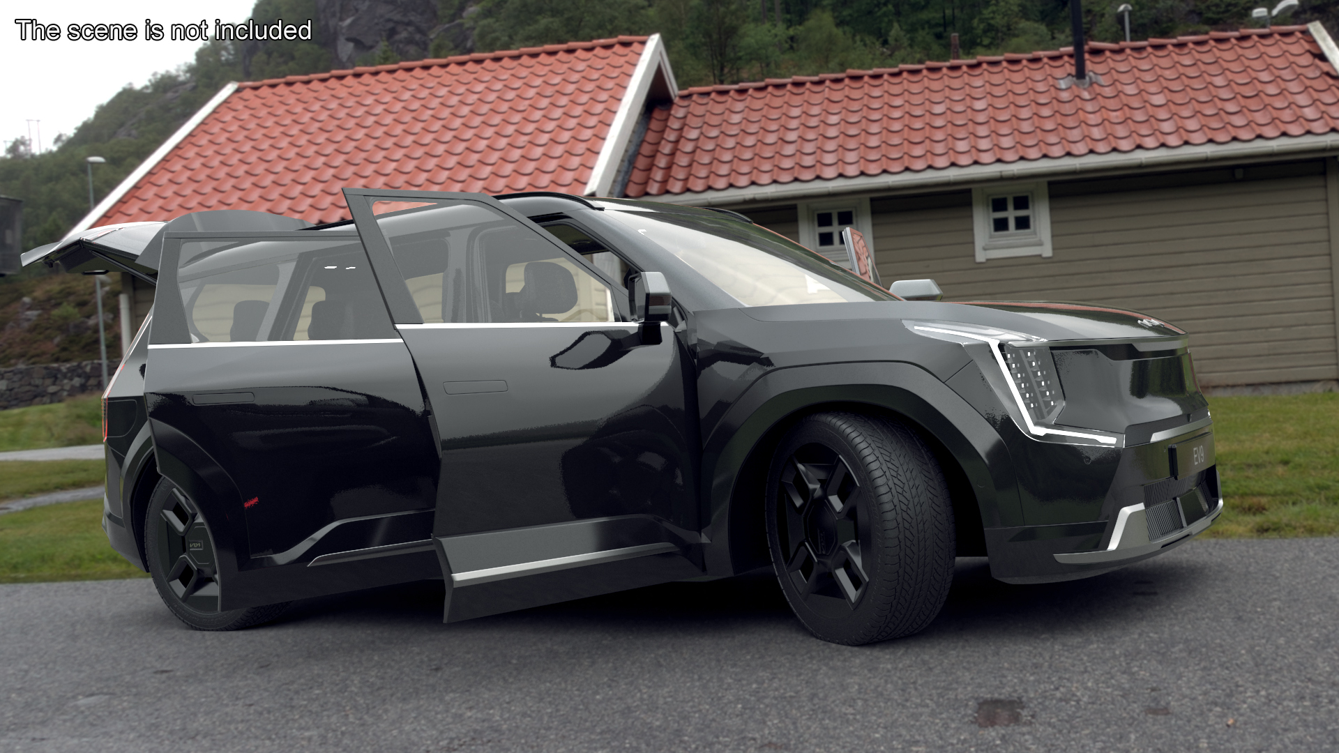 KIA EV9 Luxury SUV Black 3D model