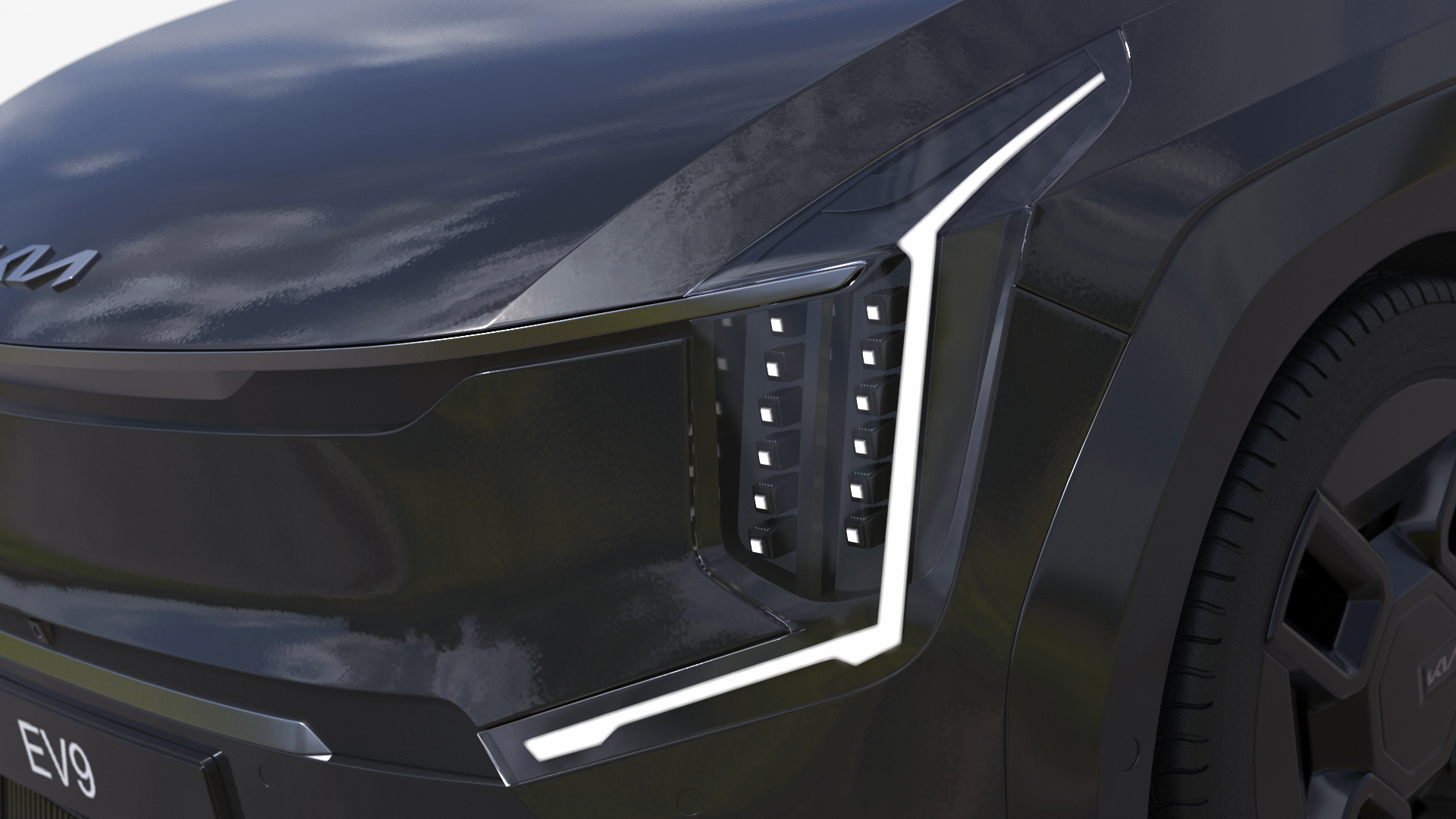 KIA EV9 Luxury SUV Black 3D model