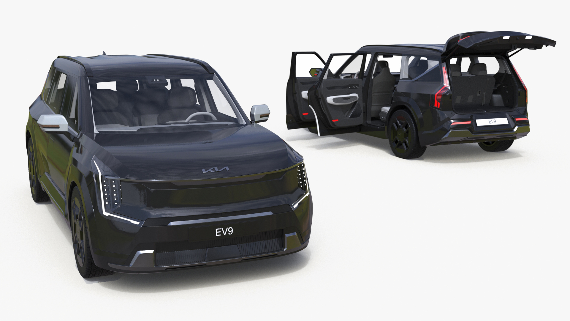 KIA EV9 Luxury SUV Black 3D model
