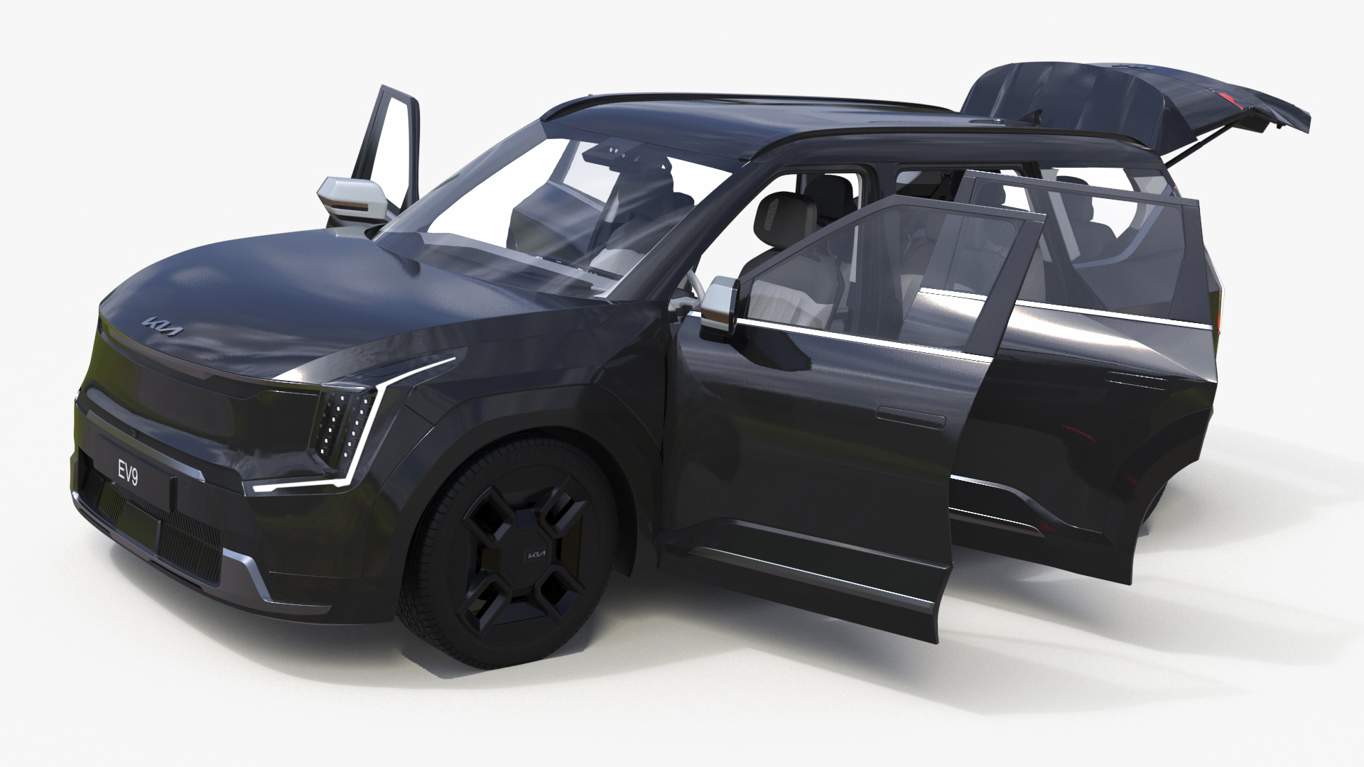 KIA EV9 Luxury SUV Black 3D model