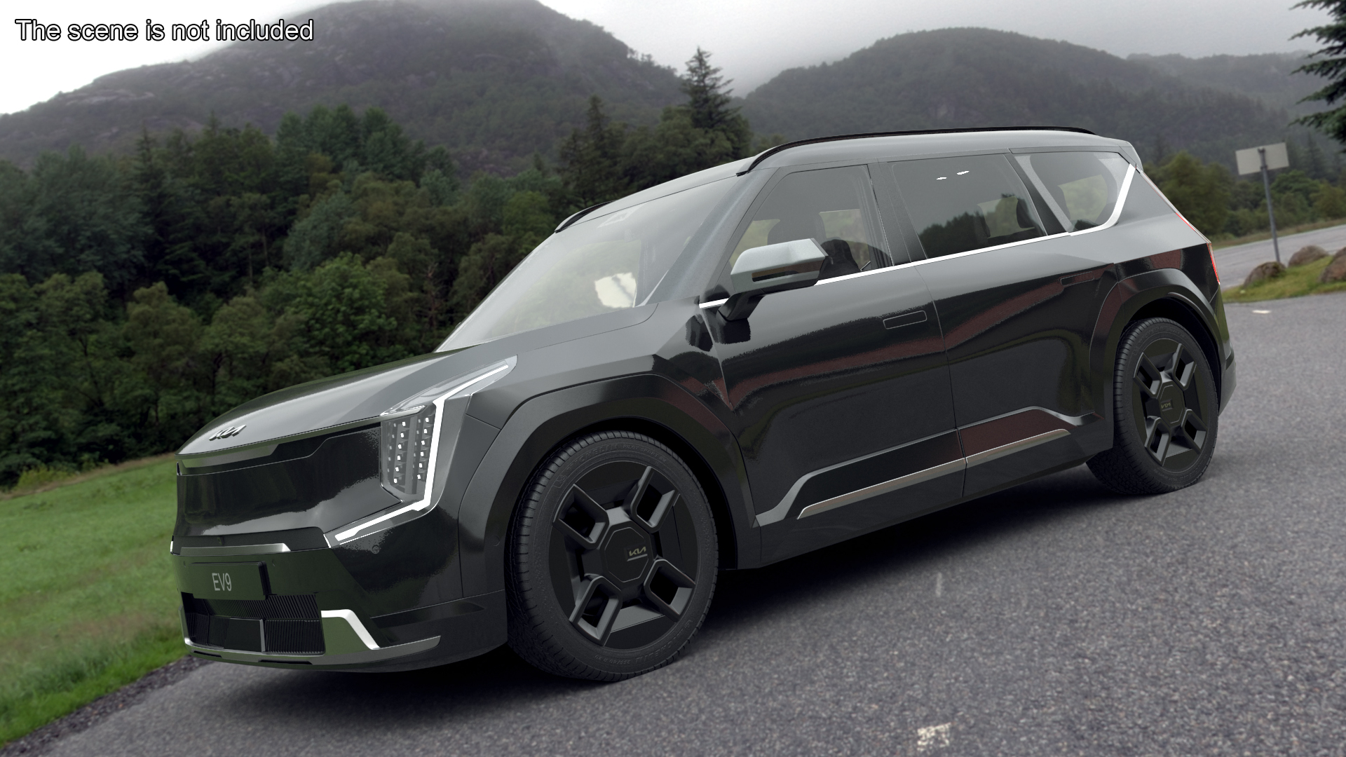 KIA EV9 Luxury SUV Black 3D model