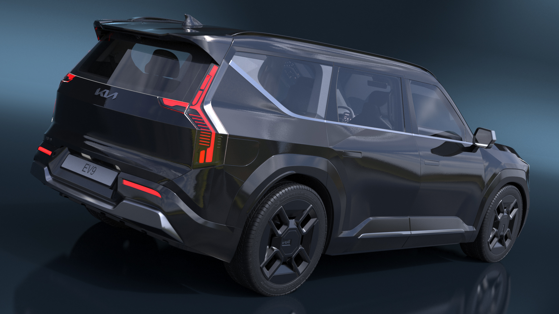 KIA EV9 Luxury SUV Black 3D model