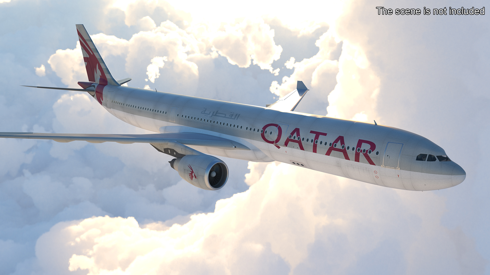 3D Qatar Airways Airbus A330-300 Rigged