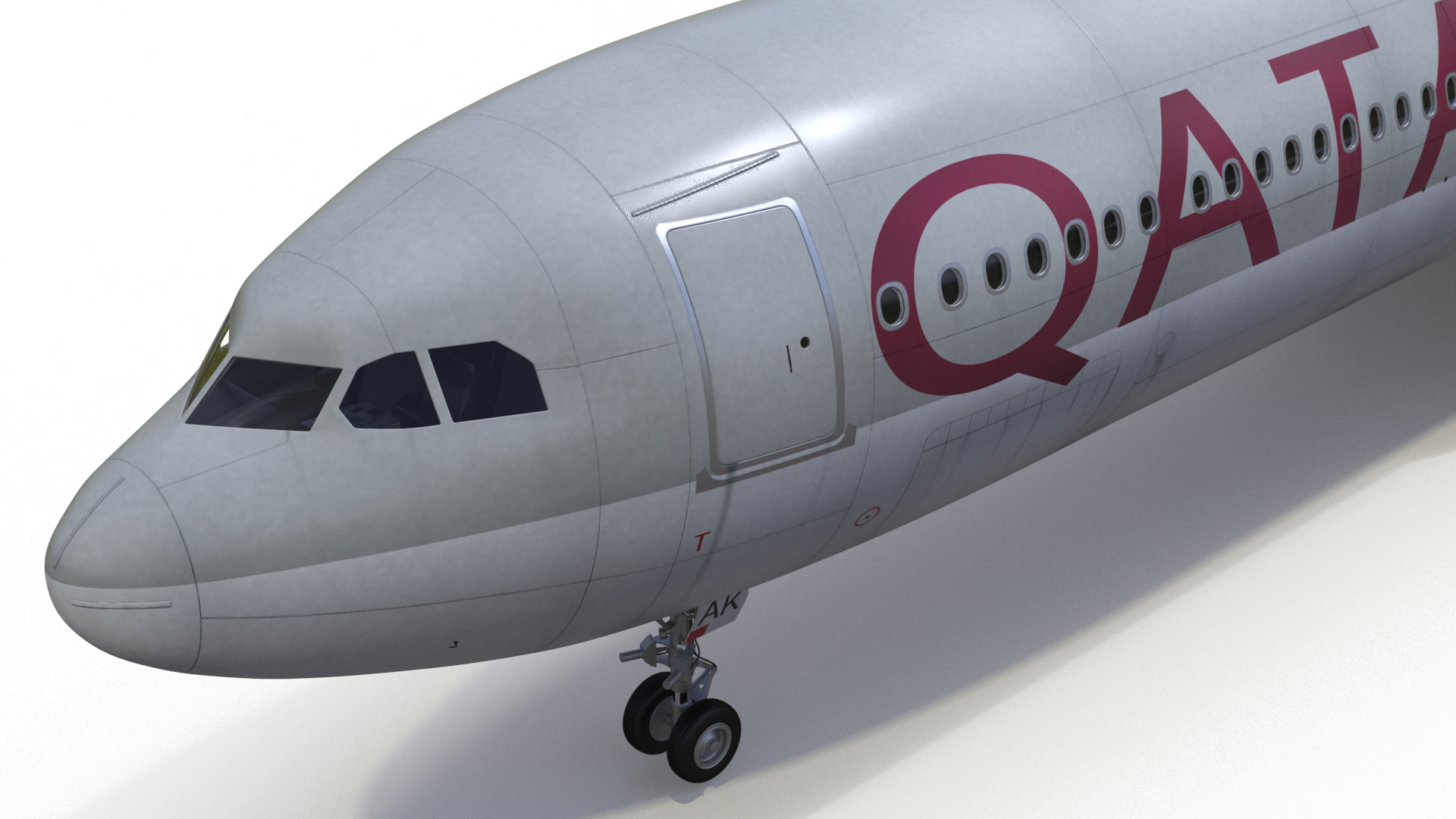 3D Qatar Airways Airbus A330-300 Rigged