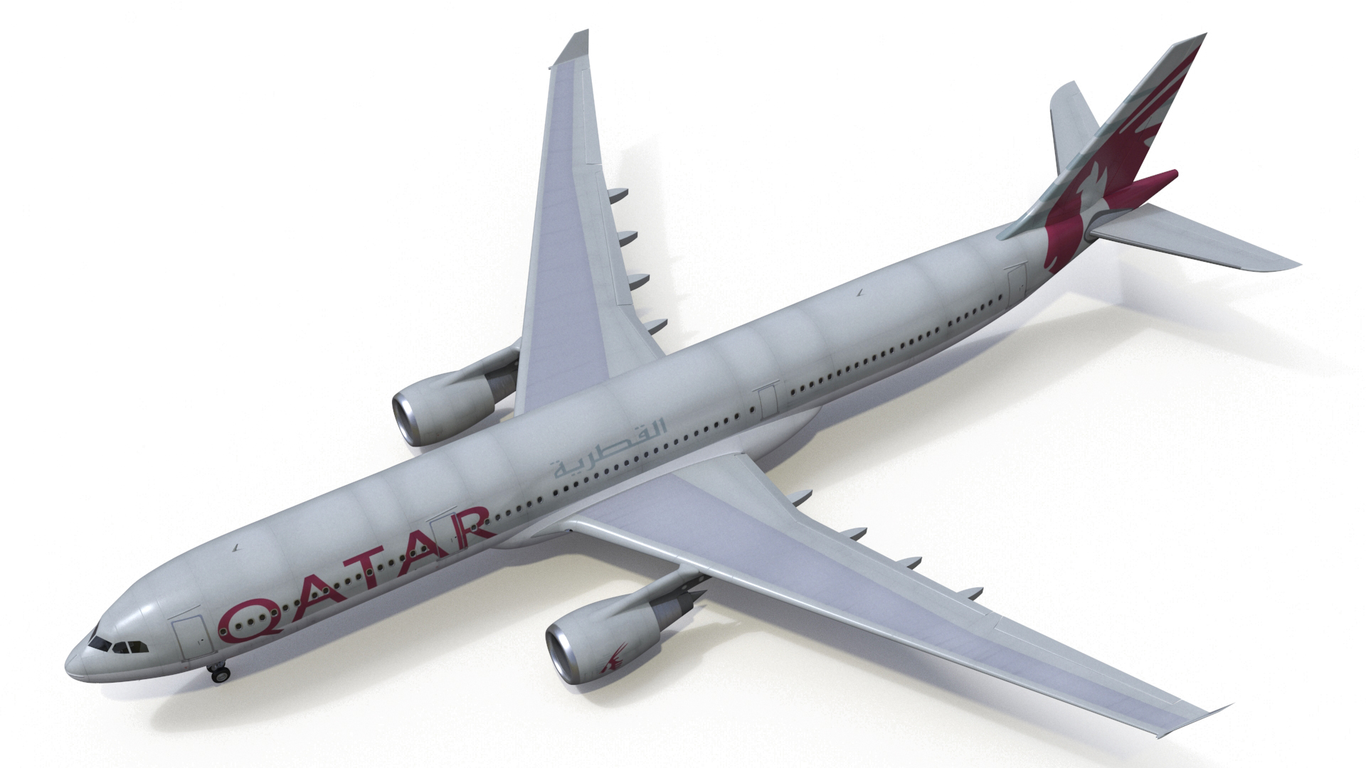 3D Qatar Airways Airbus A330-300 Rigged
