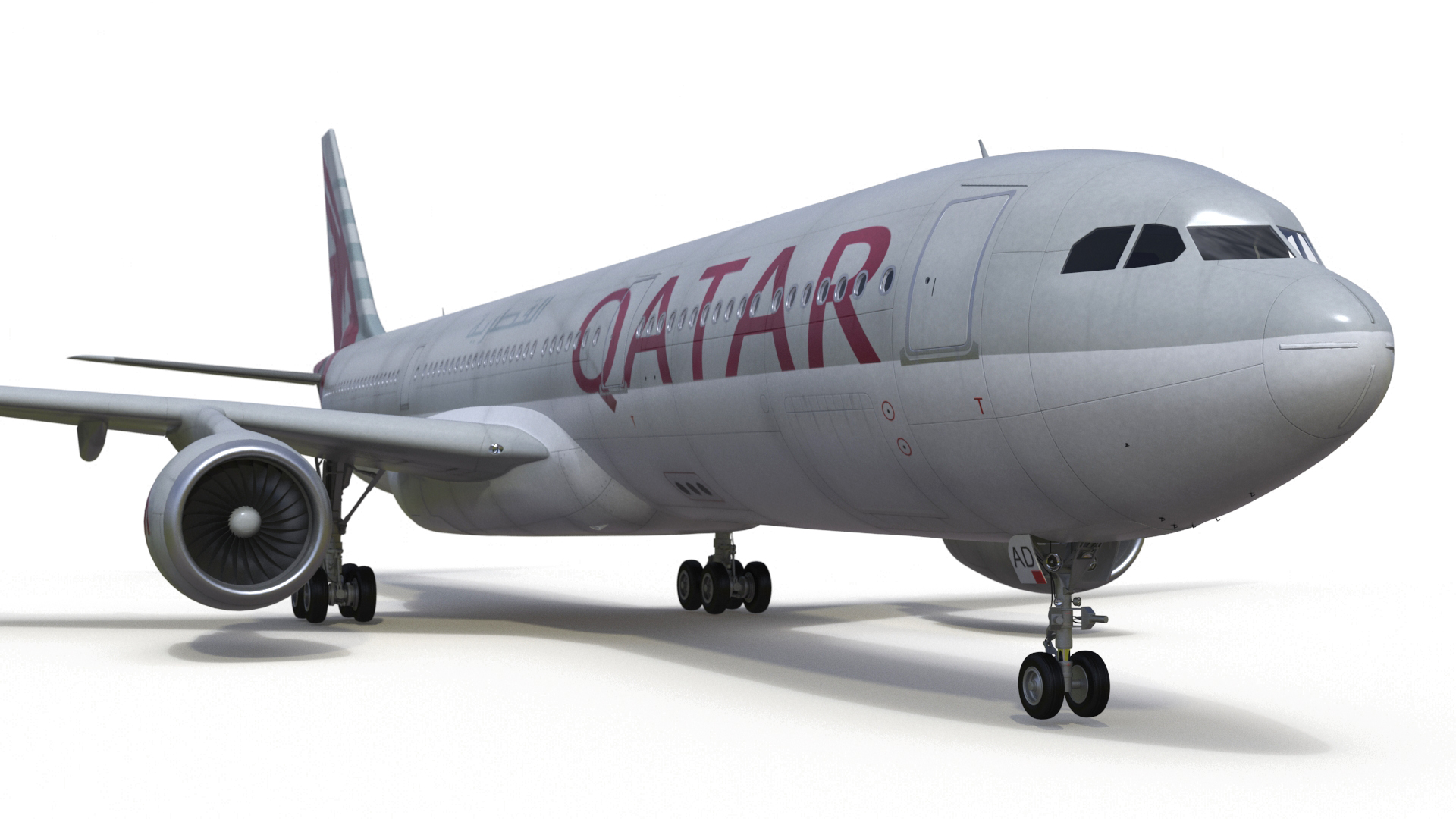 3D Qatar Airways Airbus A330-300 Rigged