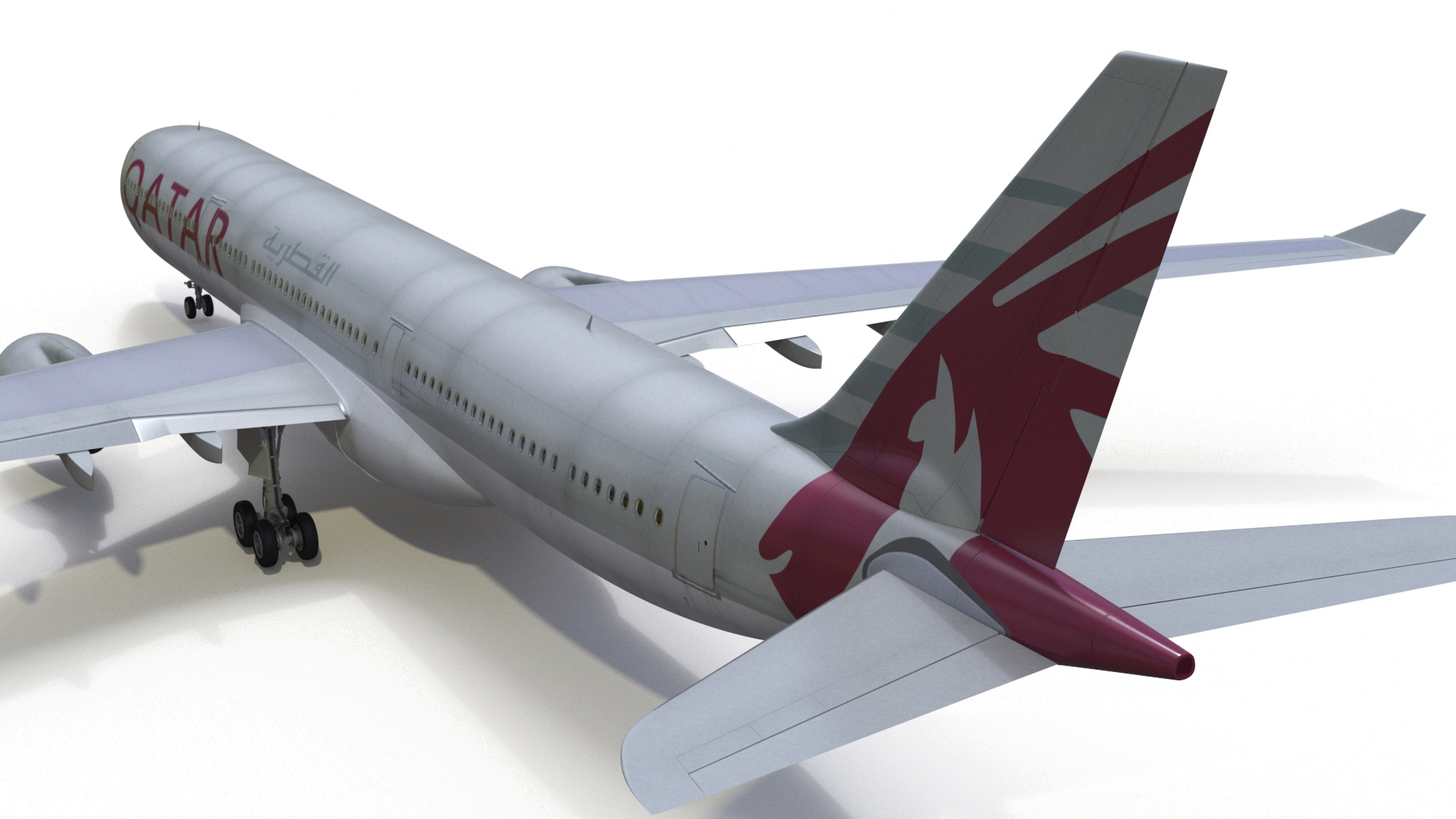 3D Qatar Airways Airbus A330-300 Rigged