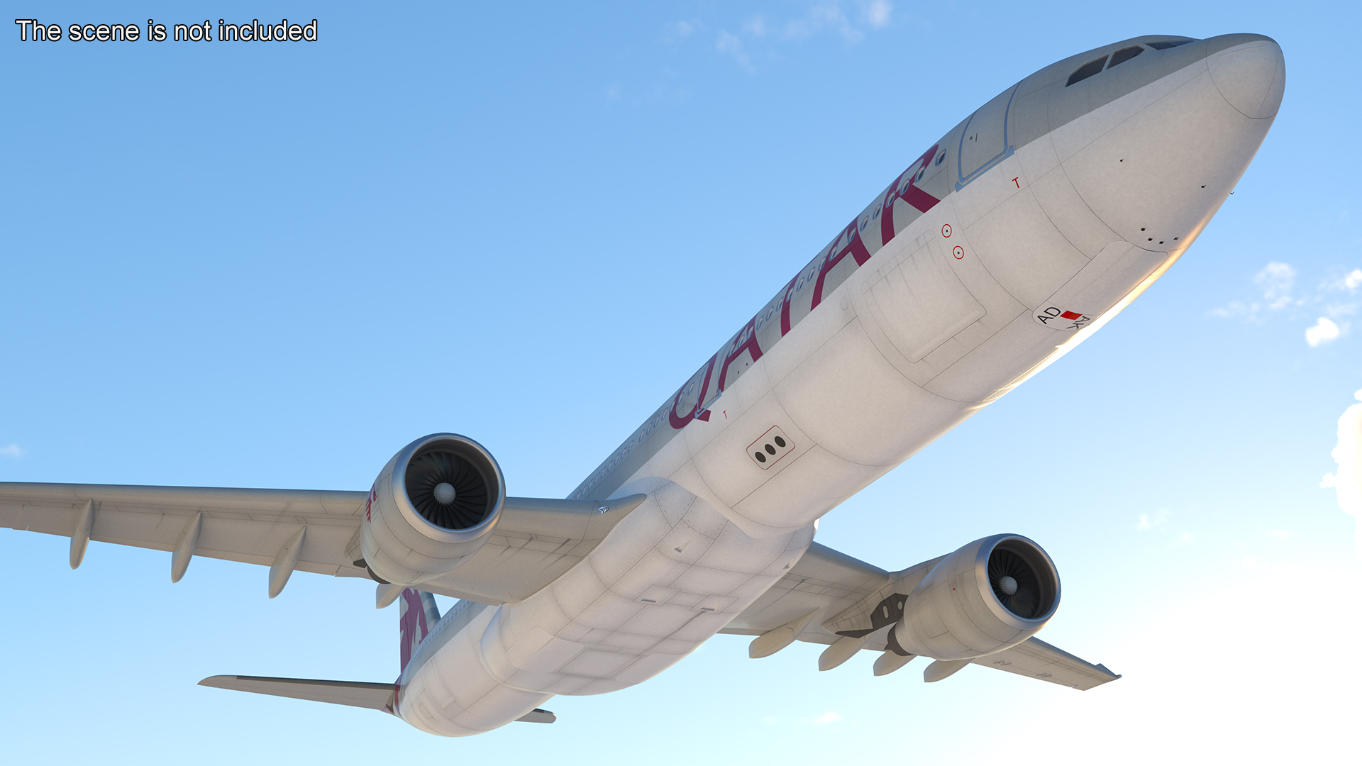 3D Qatar Airways Airbus A330-300 Rigged
