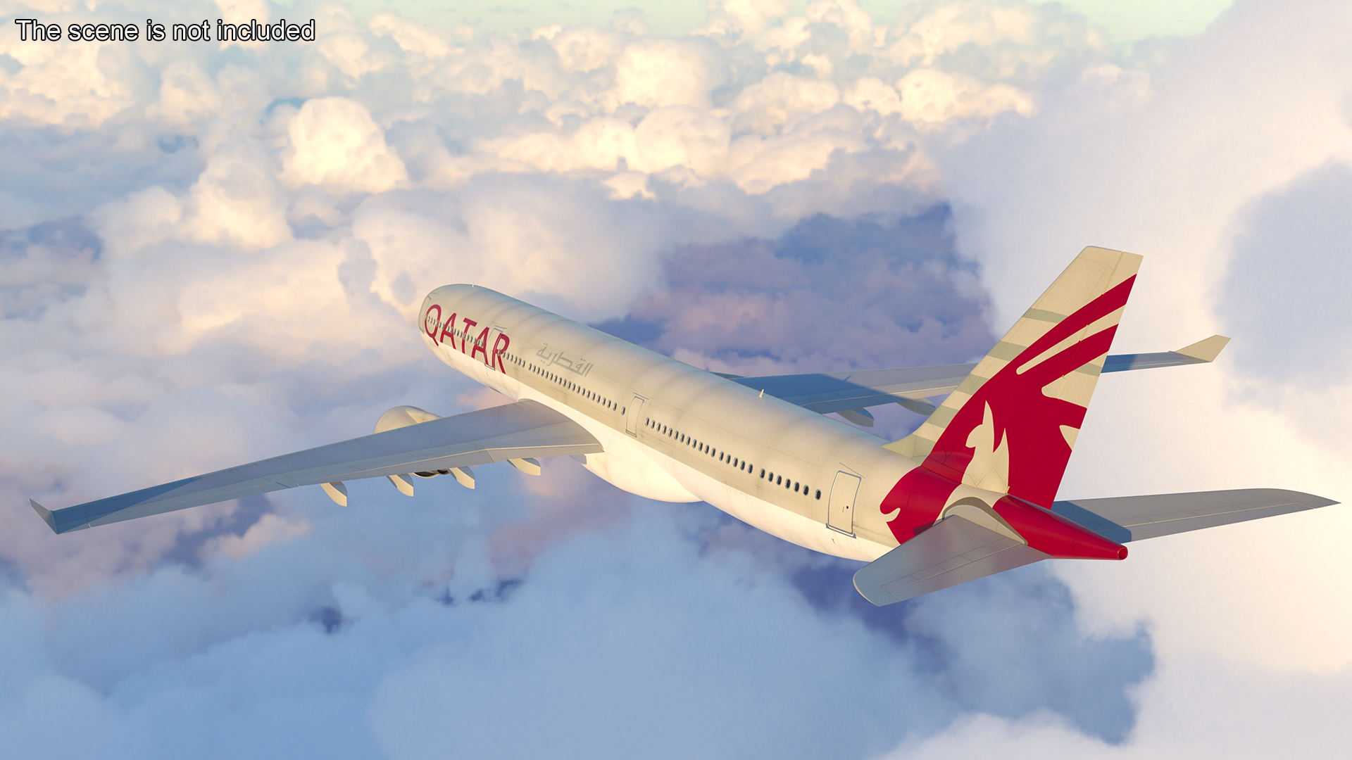 3D Qatar Airways Airbus A330-300 Rigged