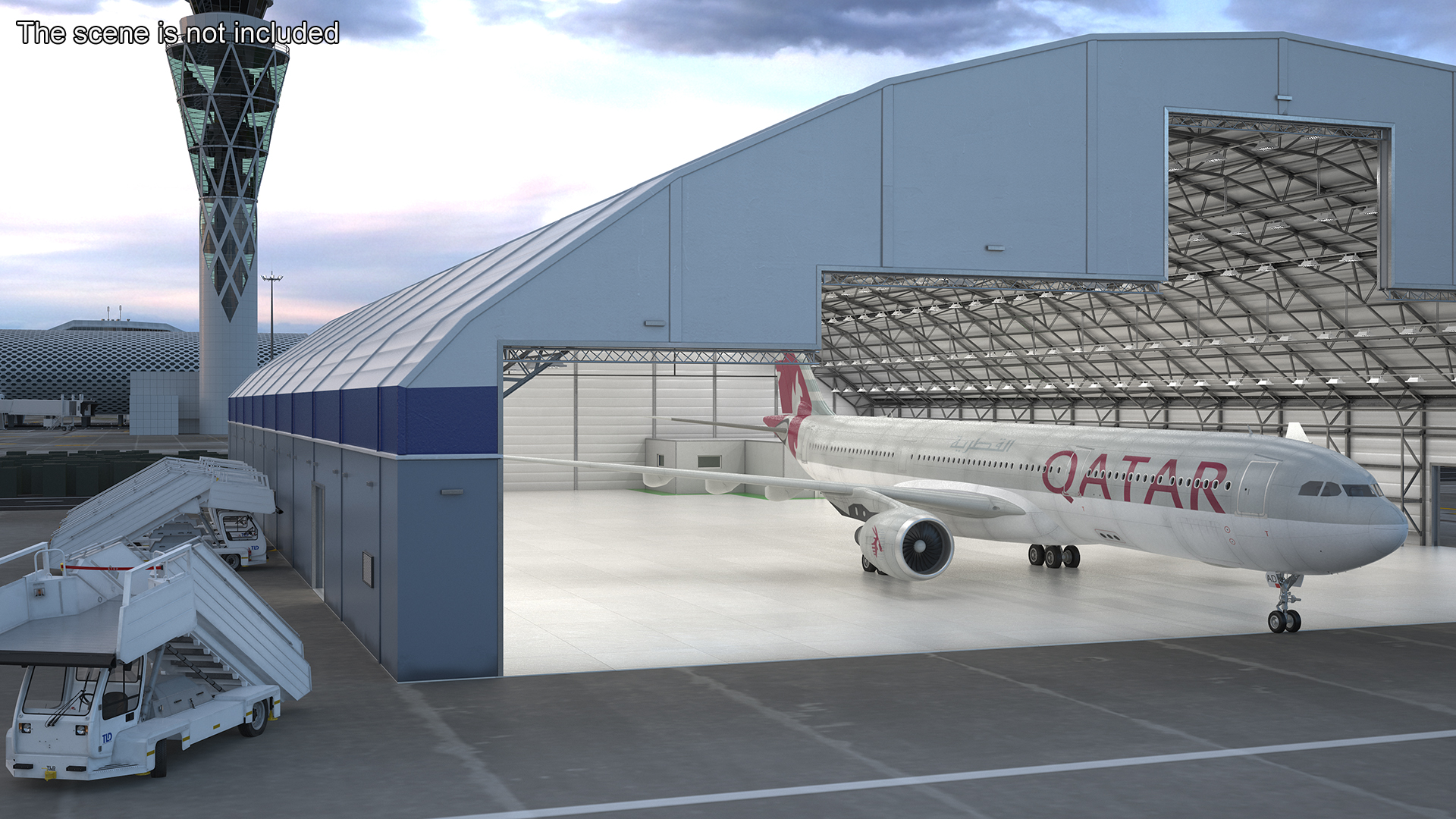 3D Qatar Airways Airbus A330-300 Rigged