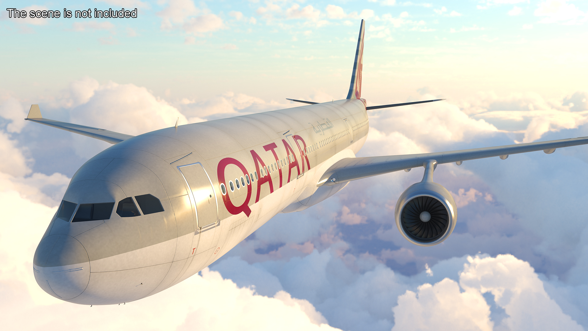 3D Qatar Airways Airbus A330-300 Rigged