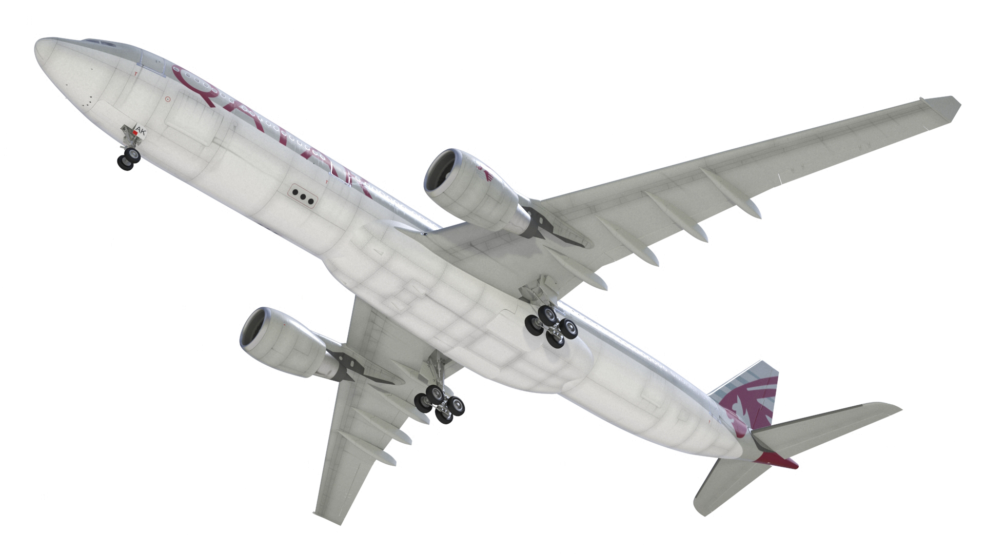 3D Qatar Airways Airbus A330-300 Rigged