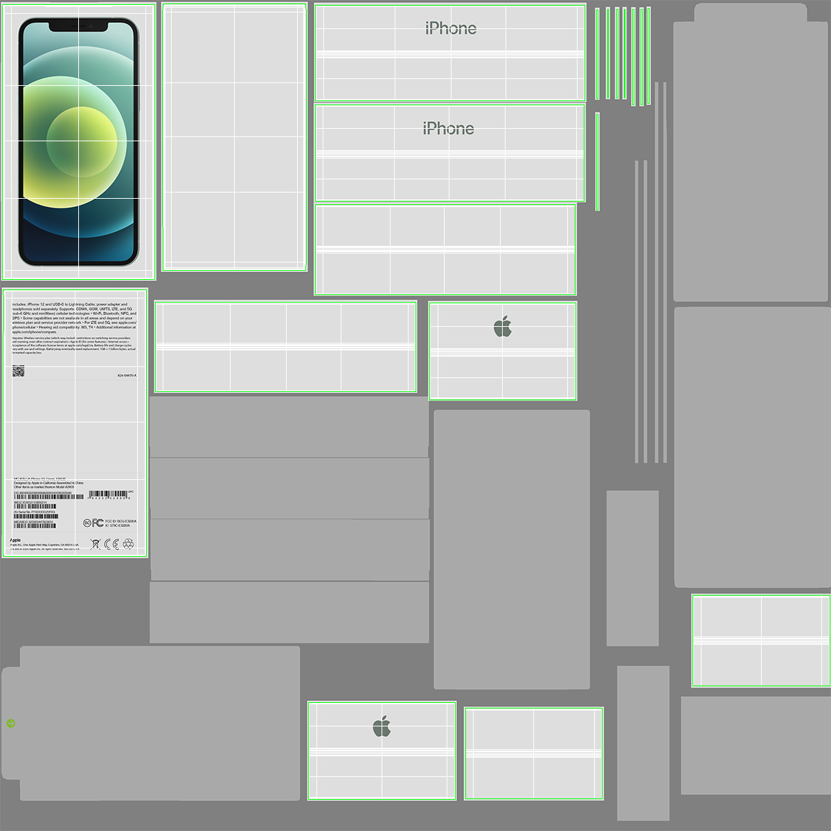 Apple iPhone 12 Unboxed Green 3D model
