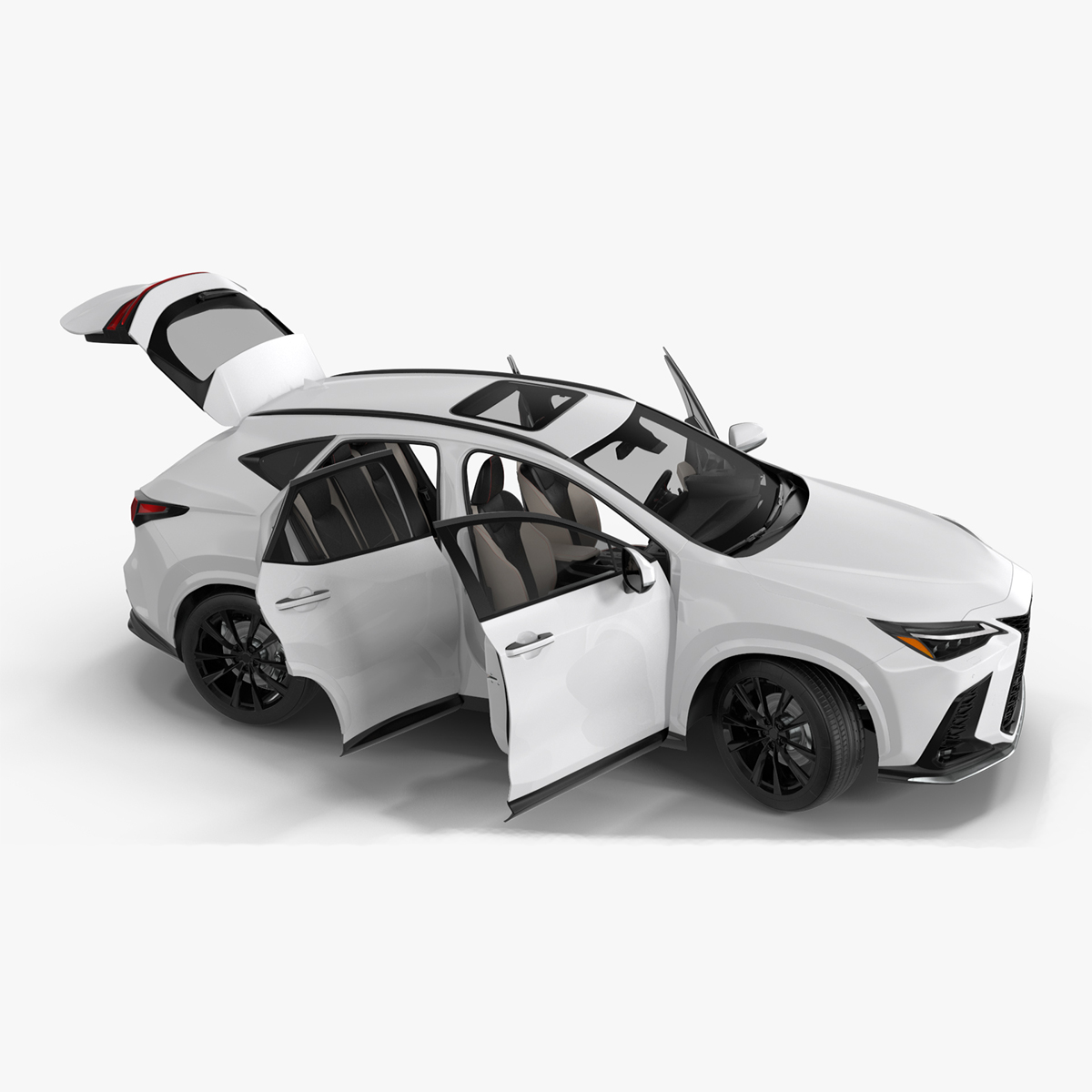 3D Hybrid SUV Car White Rigged for Cinema 4D