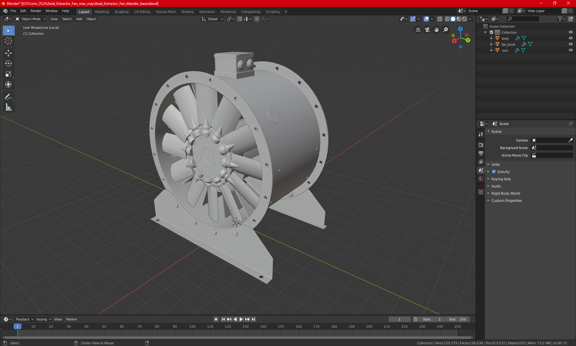 Axial Extractor Fan 3D model