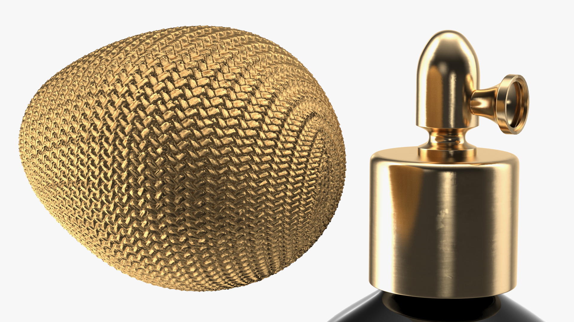 3D Black Matte Spherical Golden Perfume Bottle model