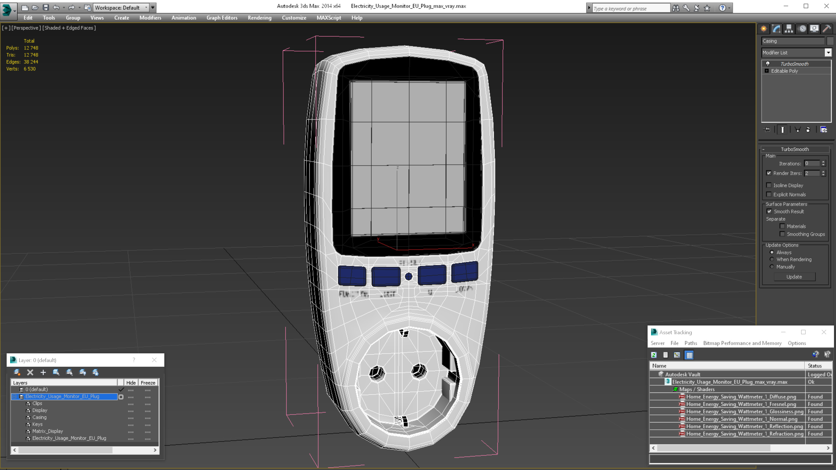 3D Electricity Usage Monitor EU Plug model