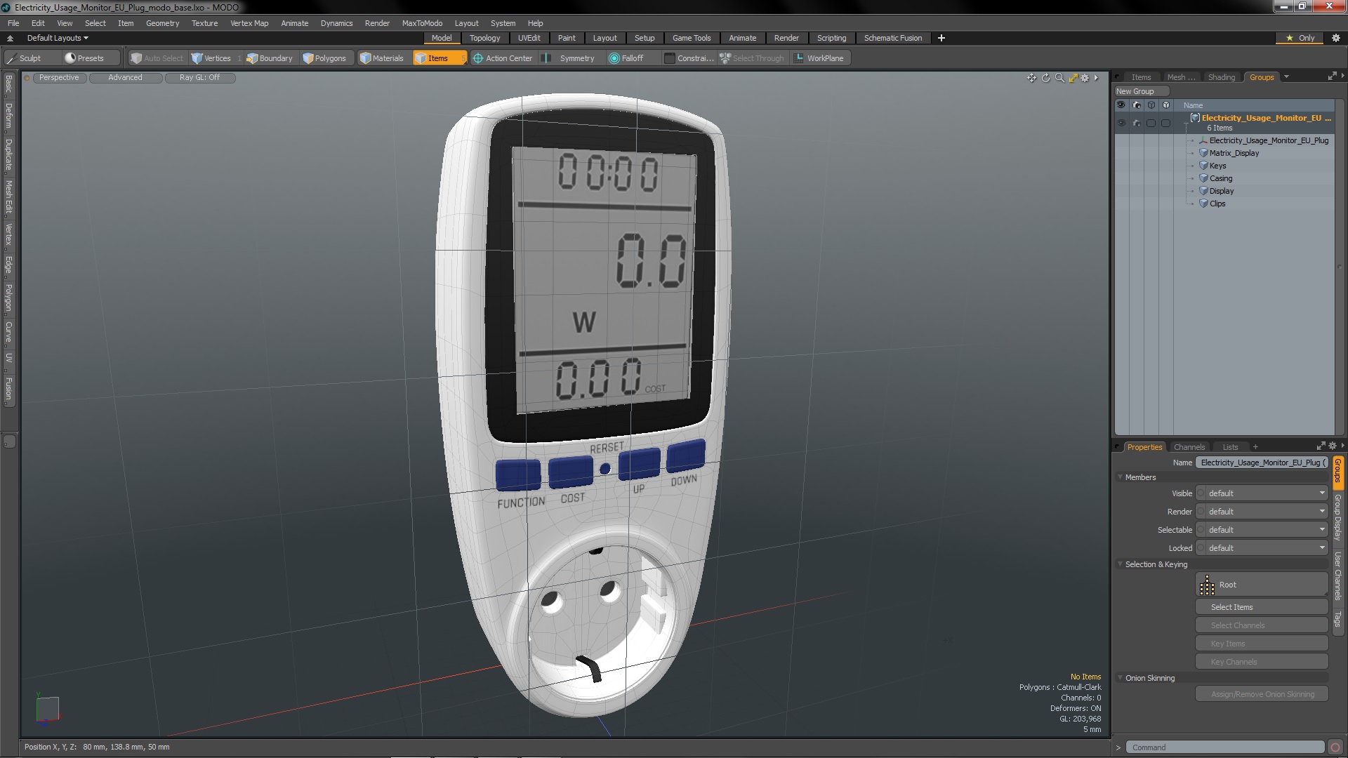 3D Electricity Usage Monitor EU Plug model