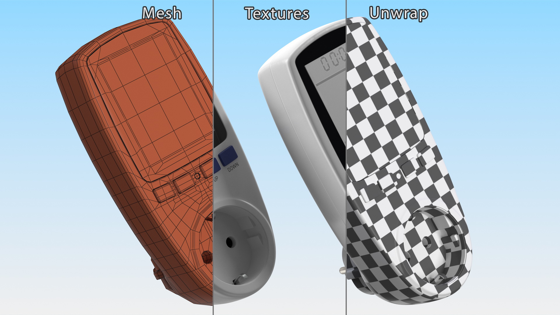 3D Electricity Usage Monitor EU Plug model