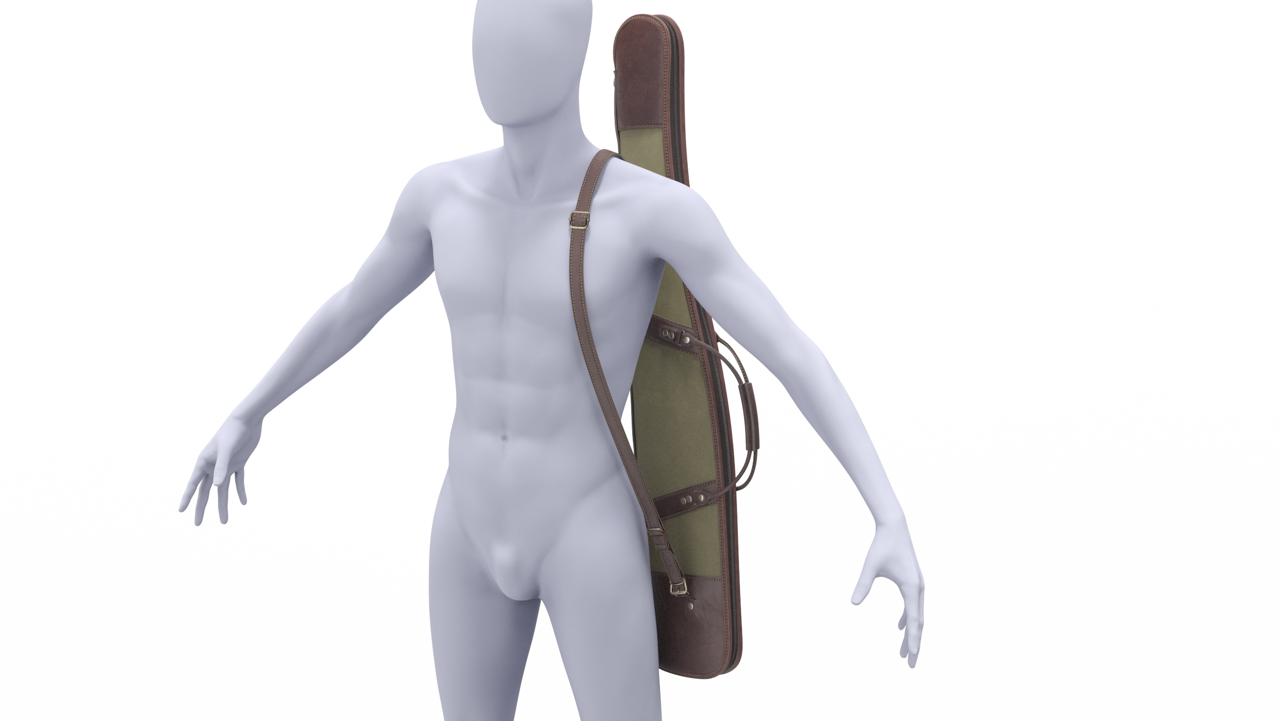 3D Hunter Gun Case on Mannequin model
