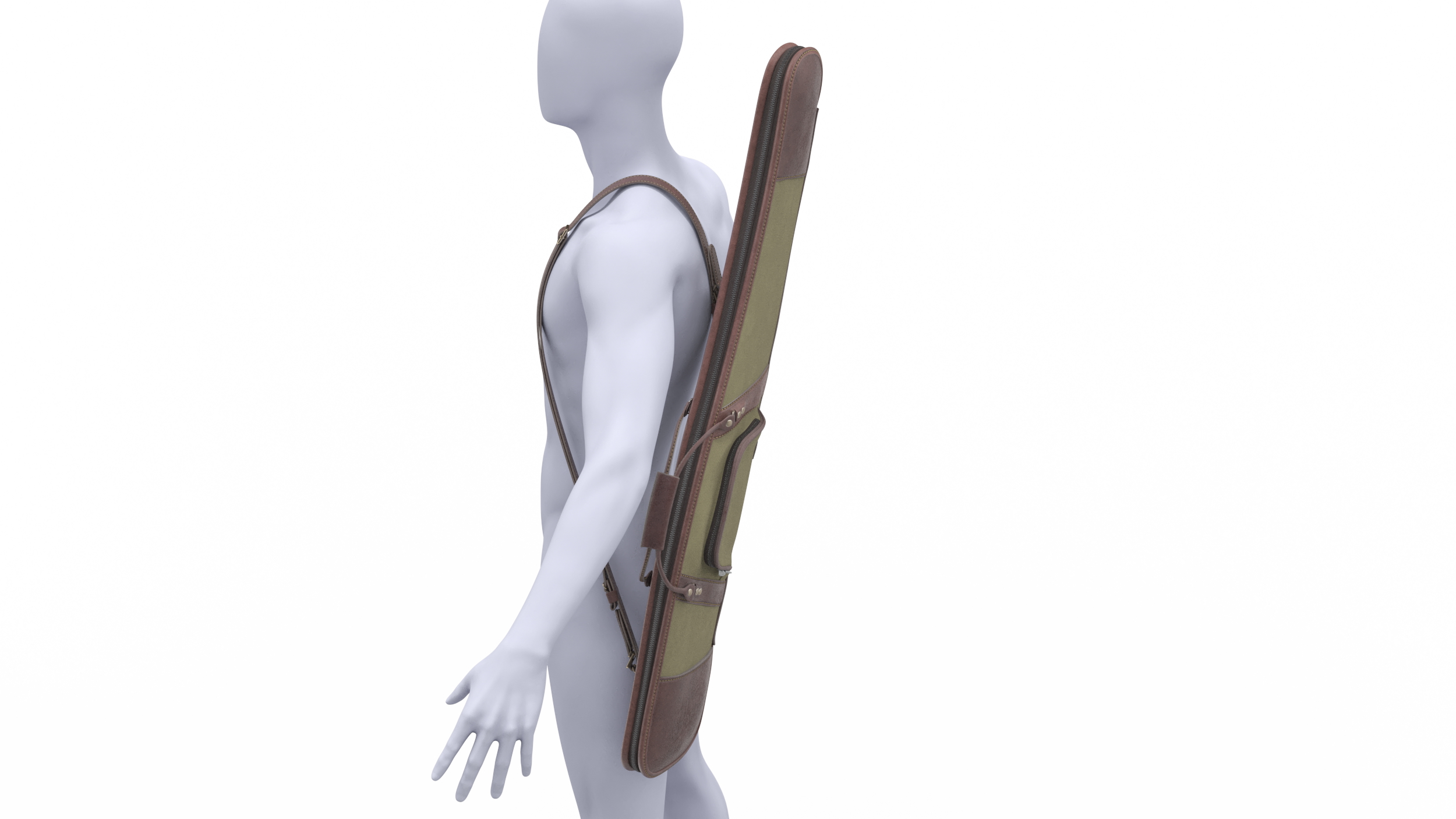 3D Hunter Gun Case on Mannequin model