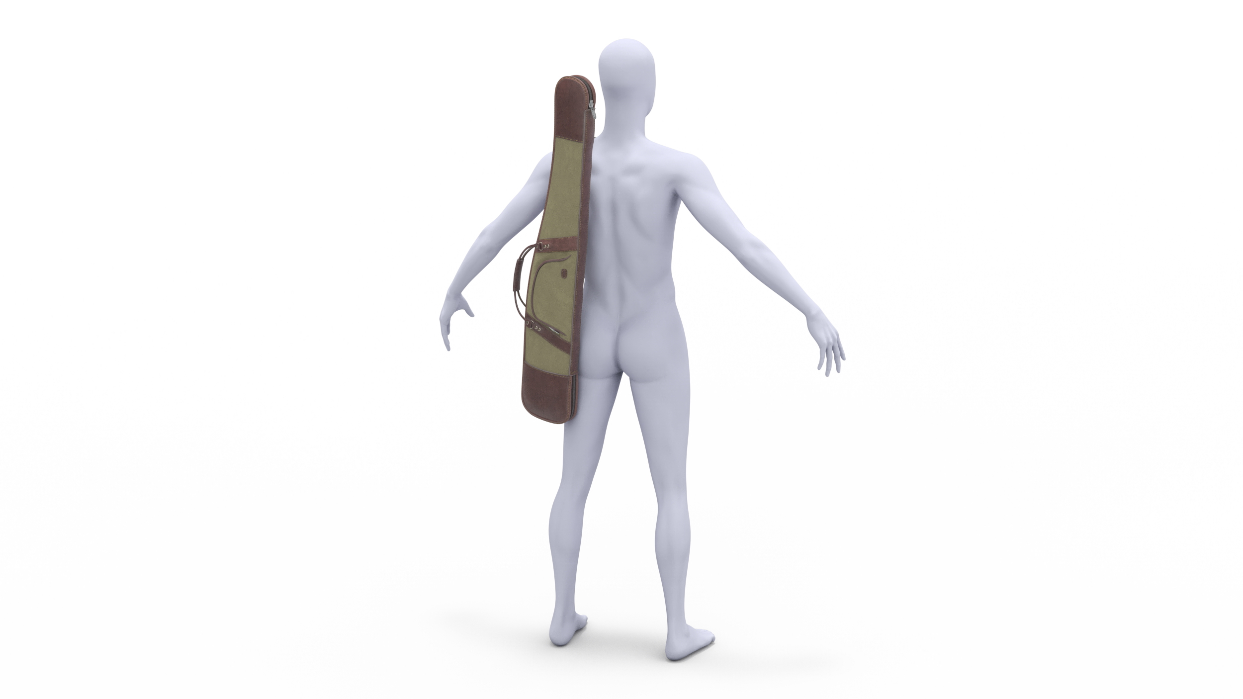 3D Hunter Gun Case on Mannequin model