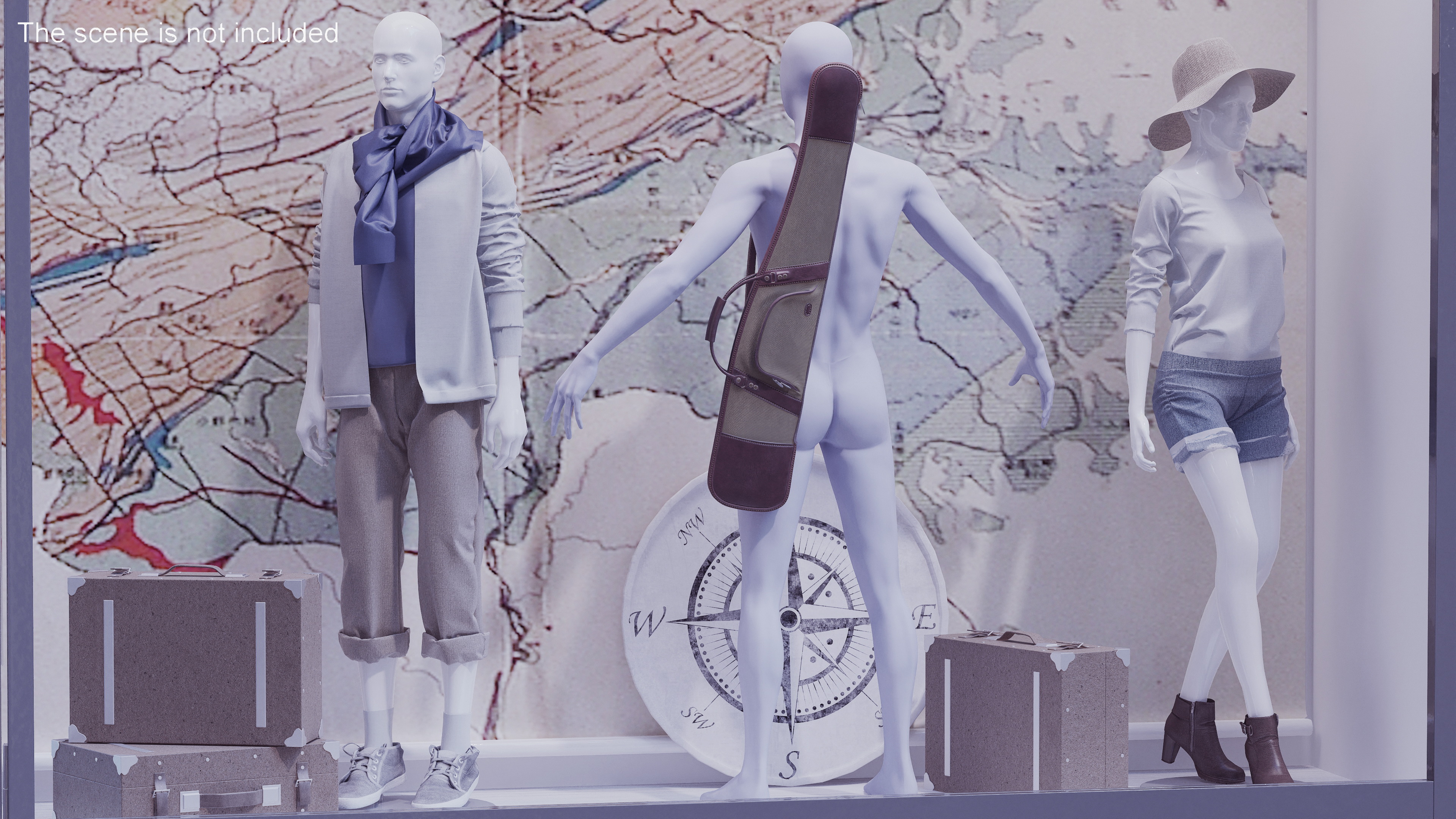 3D Hunter Gun Case on Mannequin model