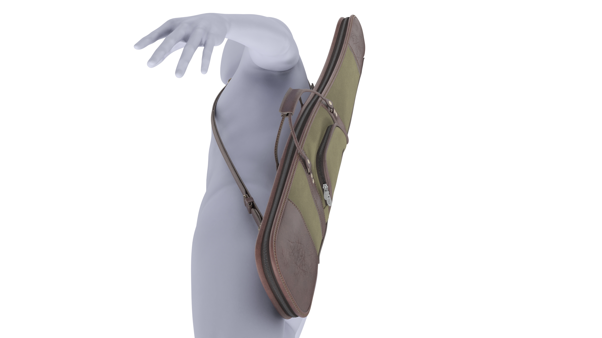 3D Hunter Gun Case on Mannequin model